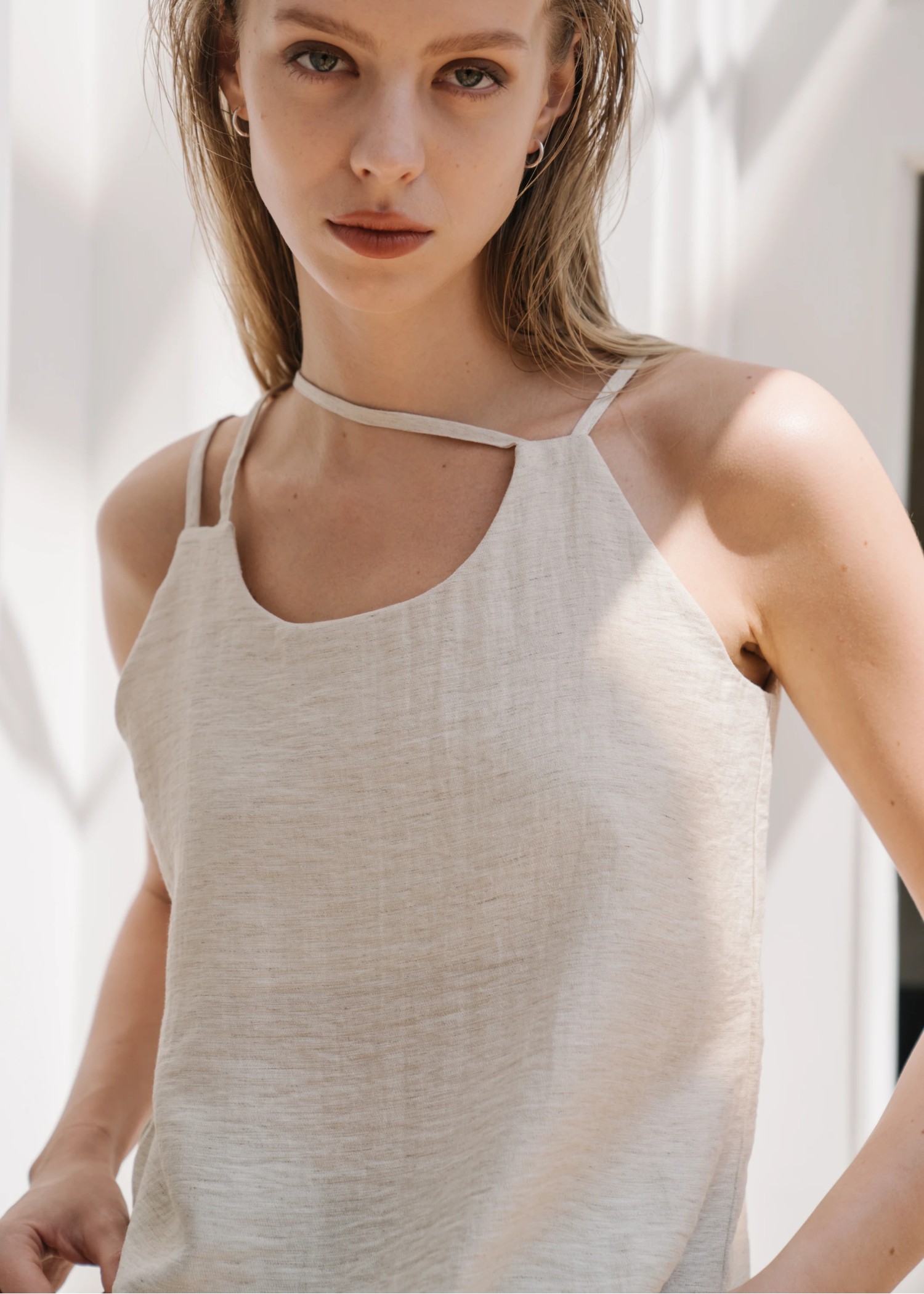 back cross double strap cami