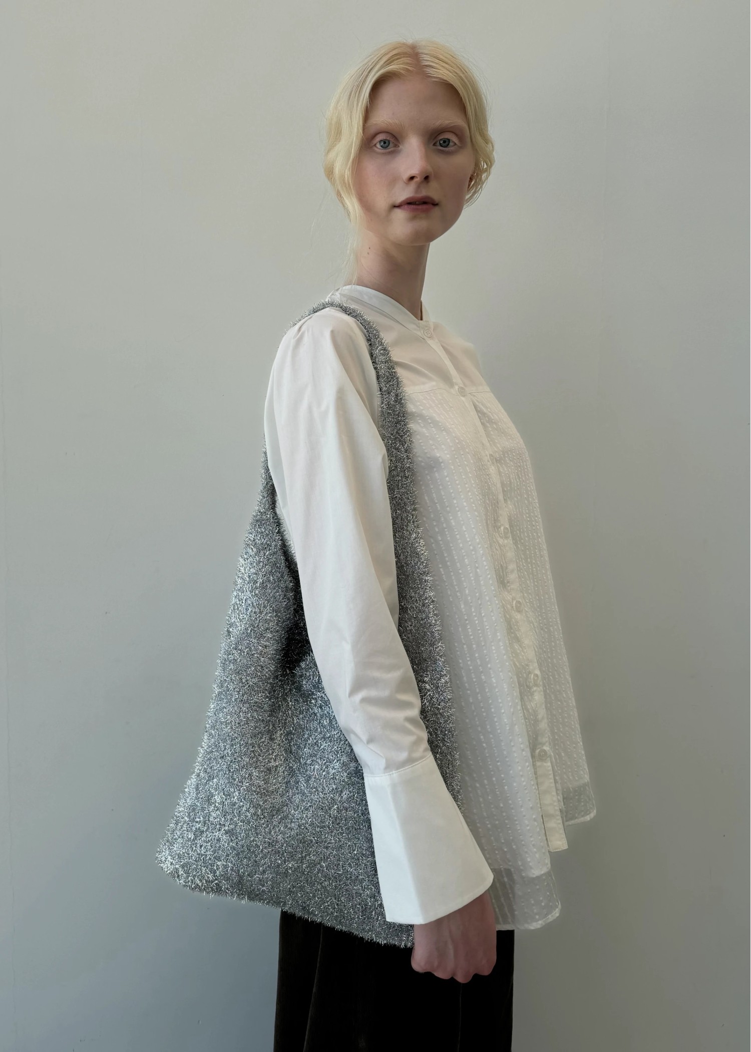 lame shaggy tote bag