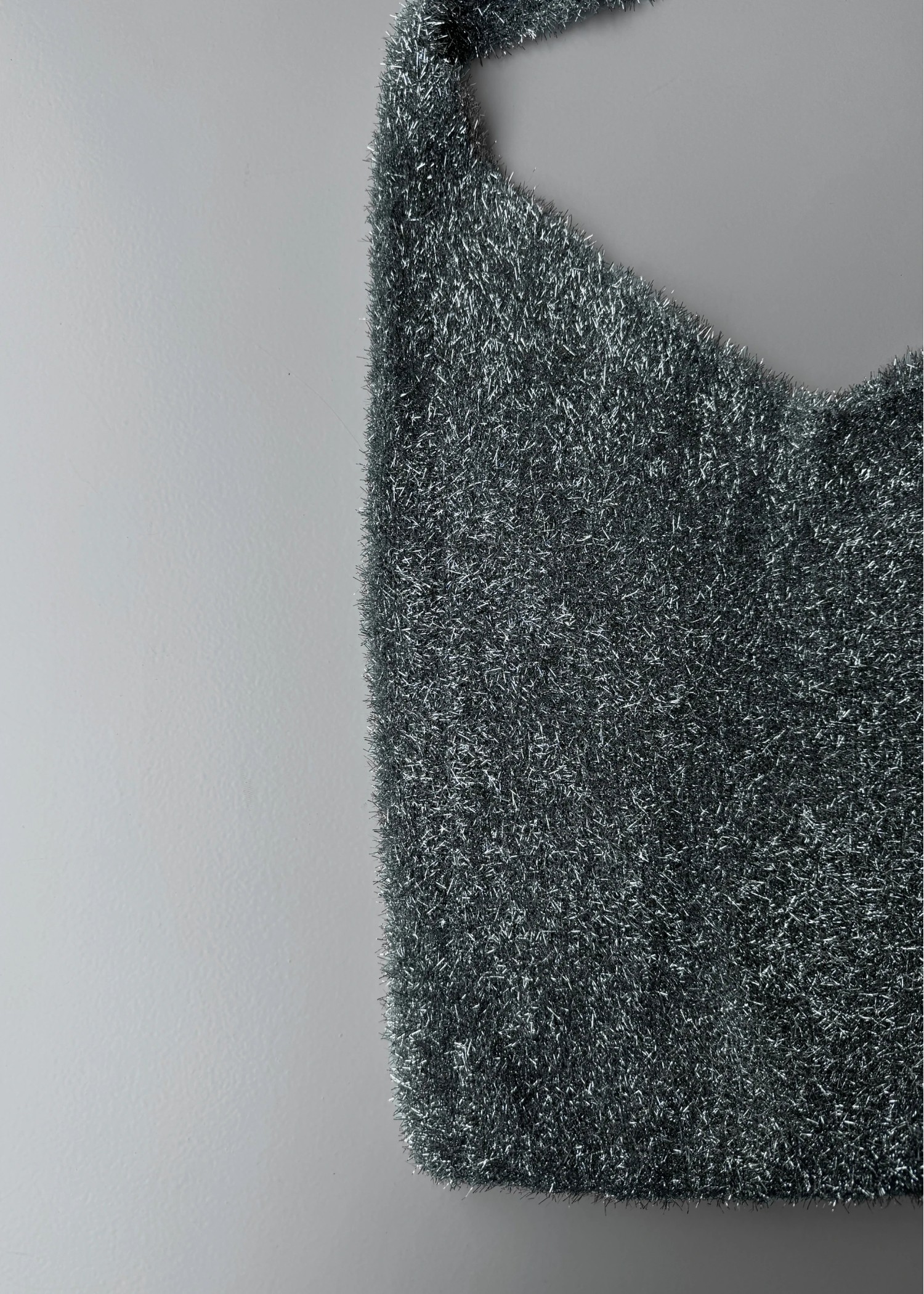 lame shaggy tote bag