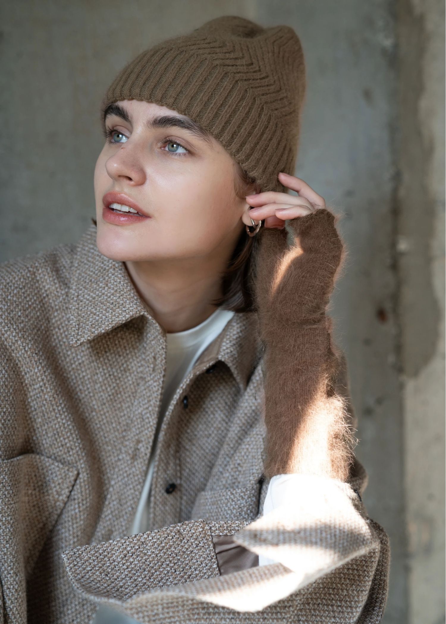 zigzag angora beanie