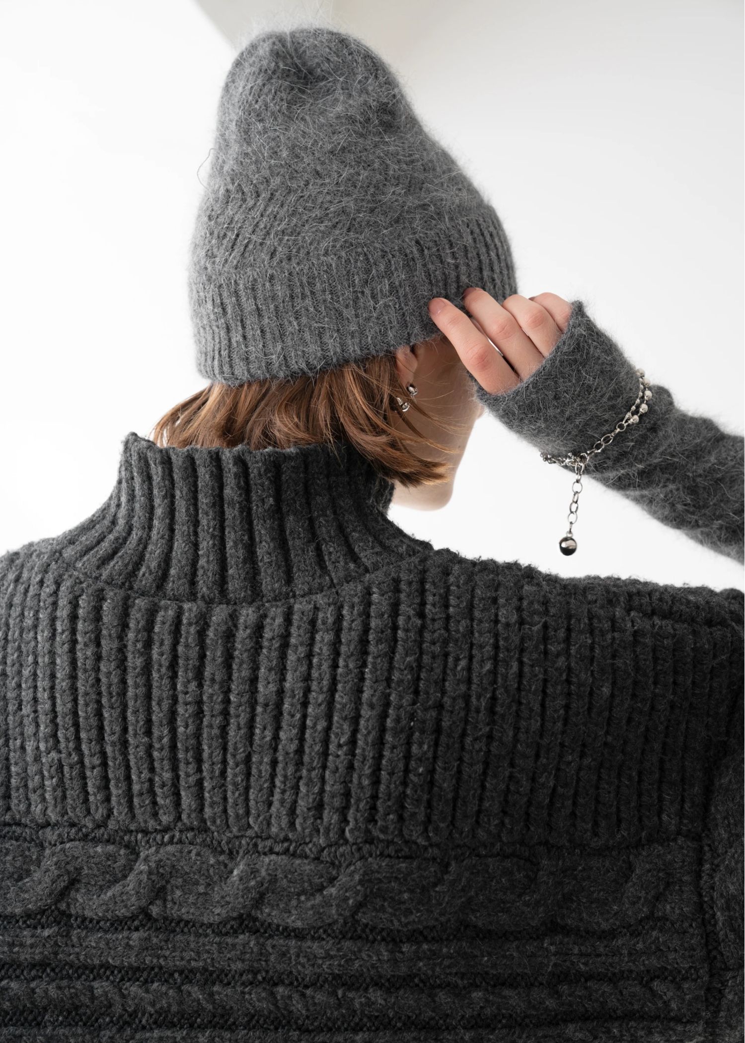 zigzag angora beanie