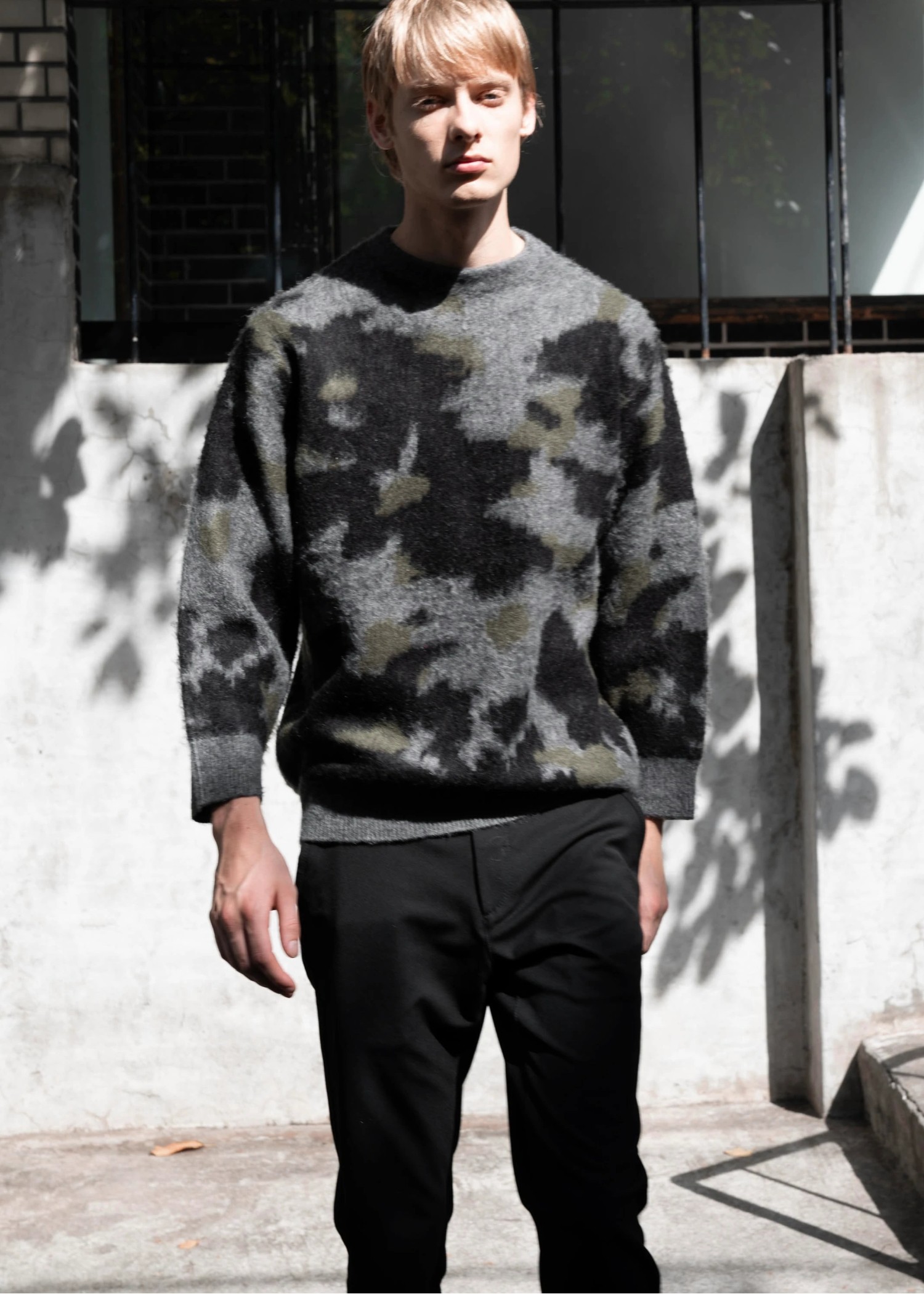 brindled double jacquard brushed knit