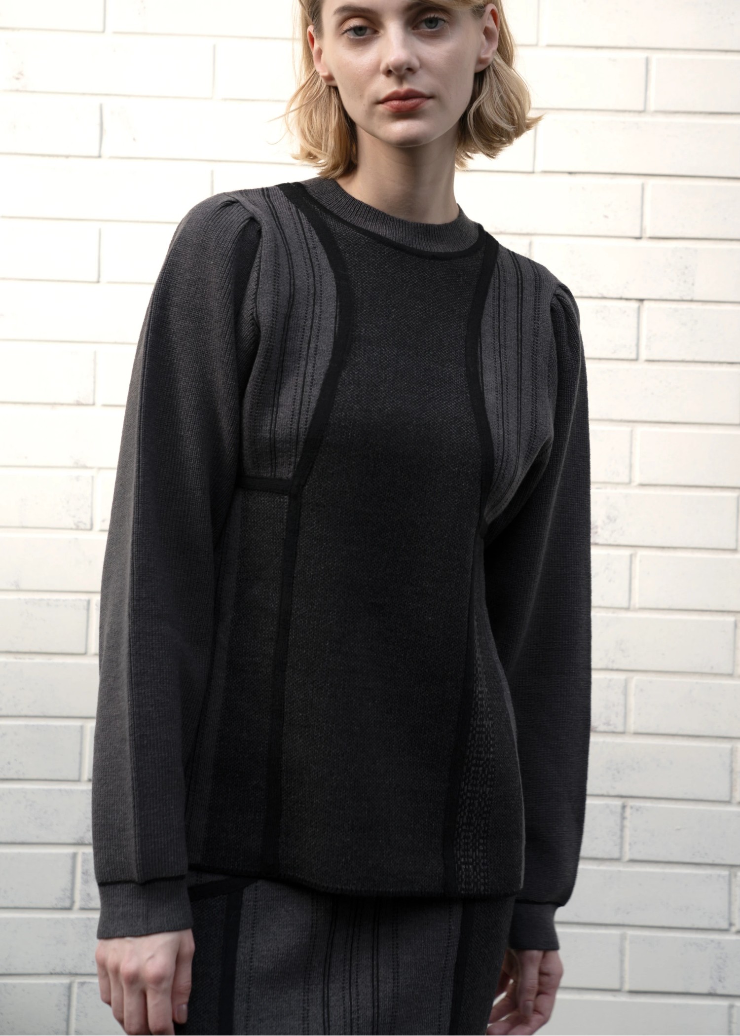 jacquard undulate placement knit