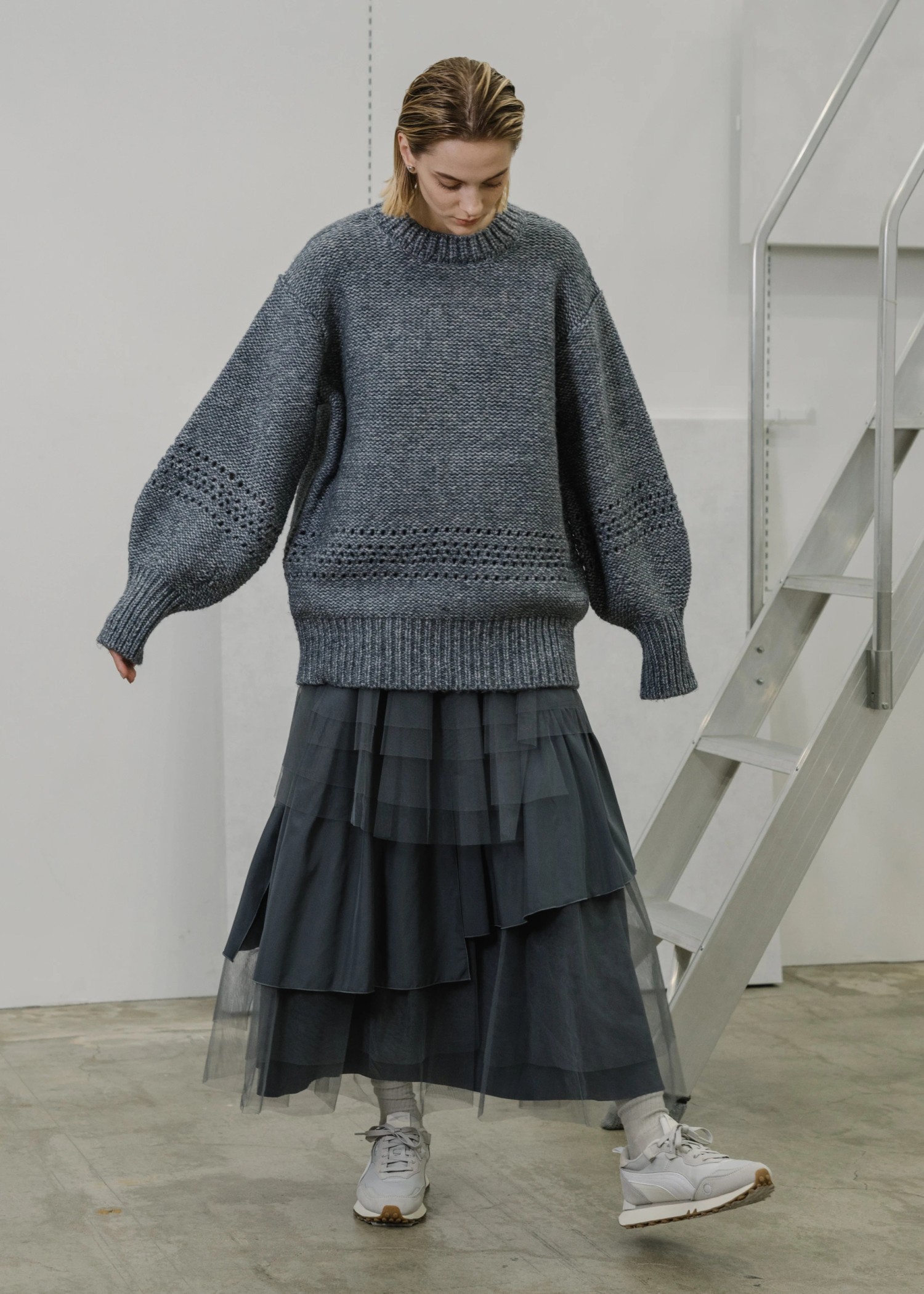 purl knitting openwork volume color knit