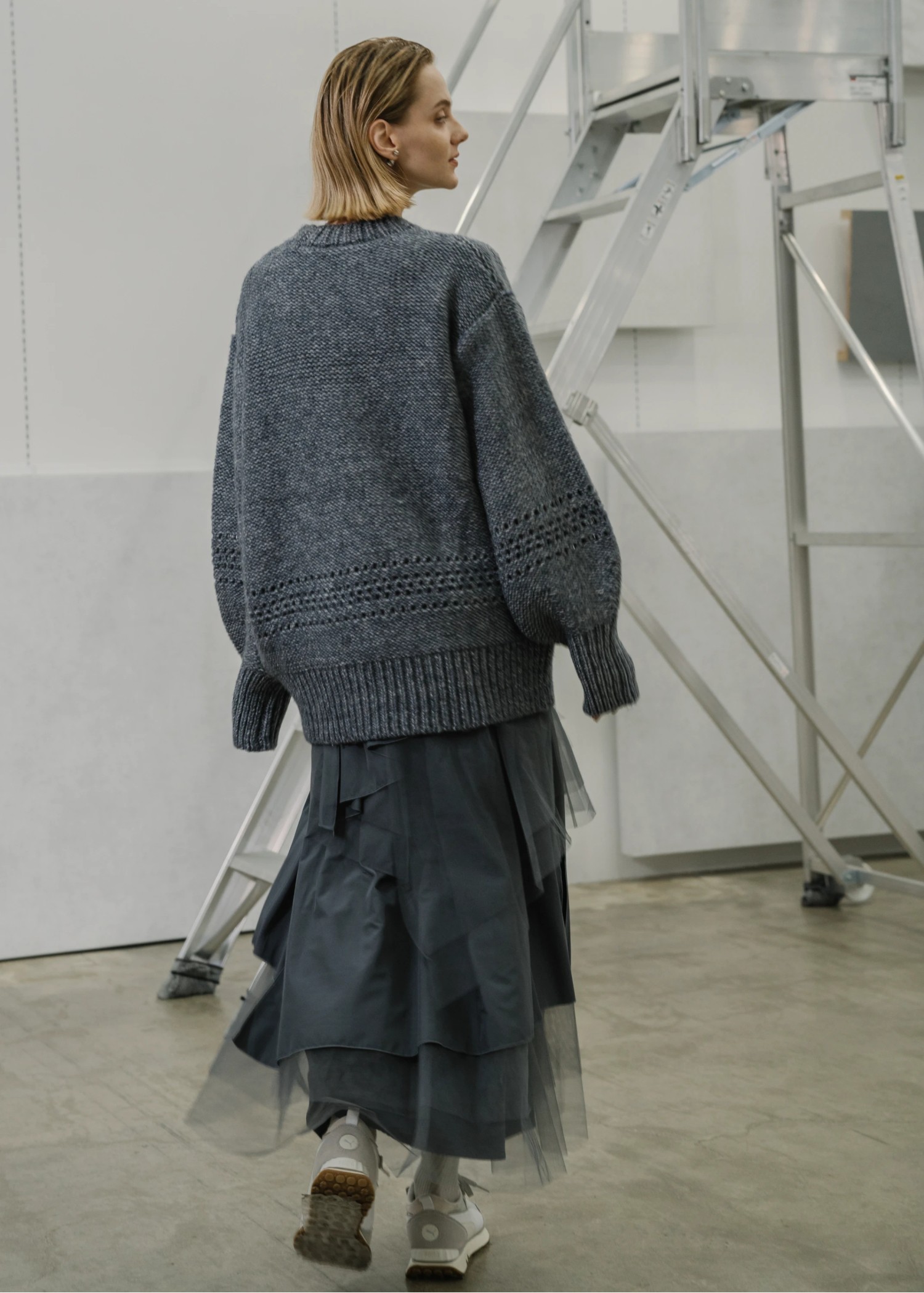 purl knitting openwork volume color knit