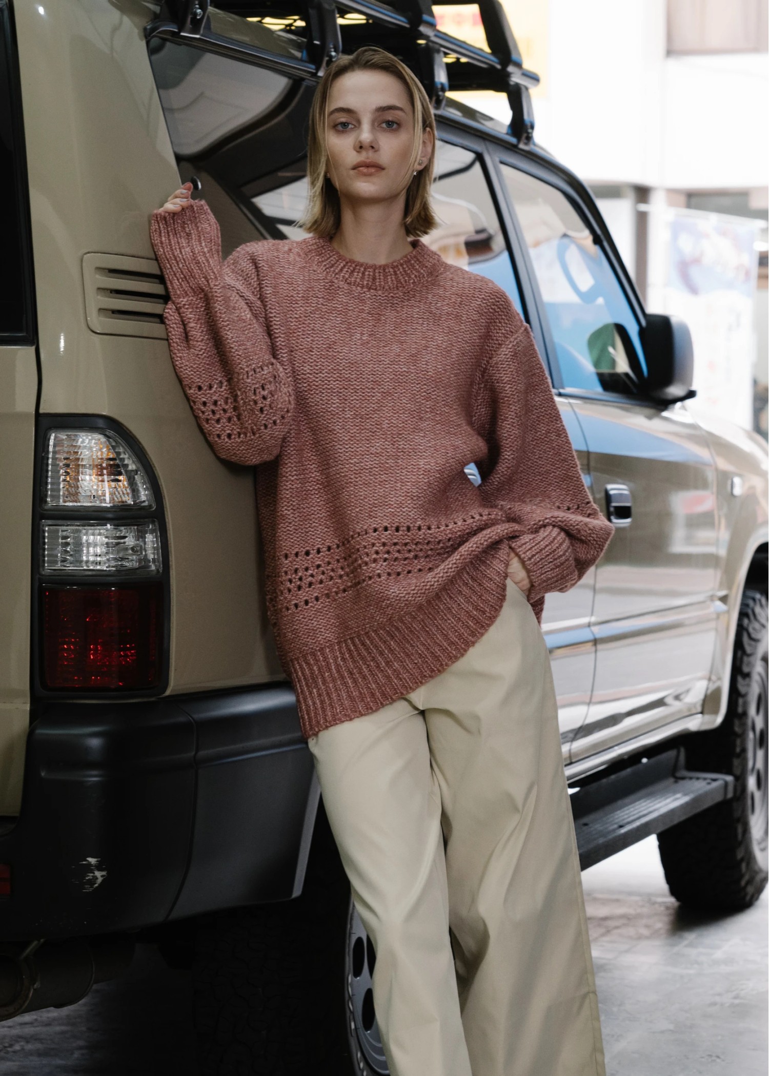 purl knitting openwork volume color knit