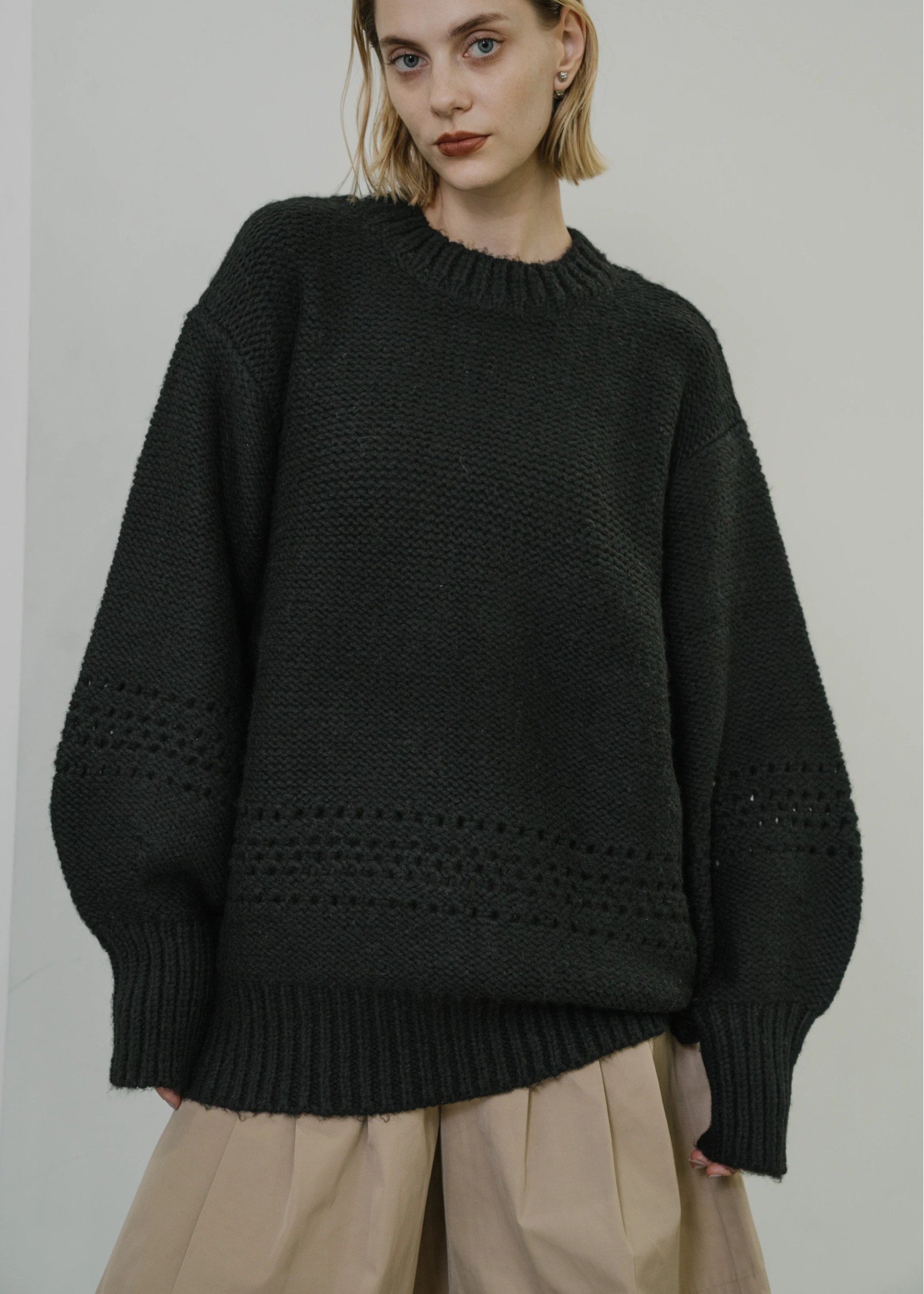 purl knitting openwork volume color knit