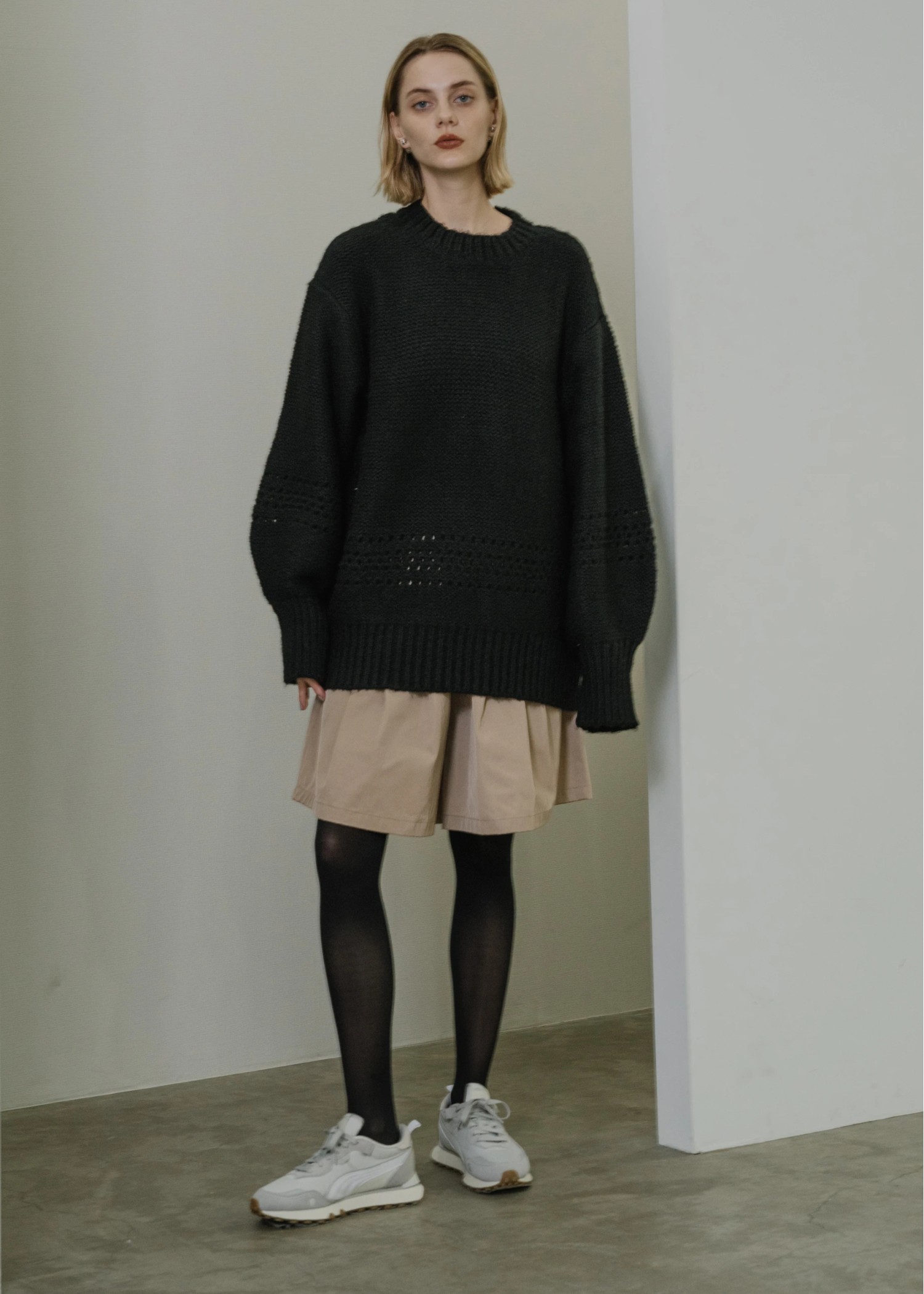 purl knitting openwork volume color knit