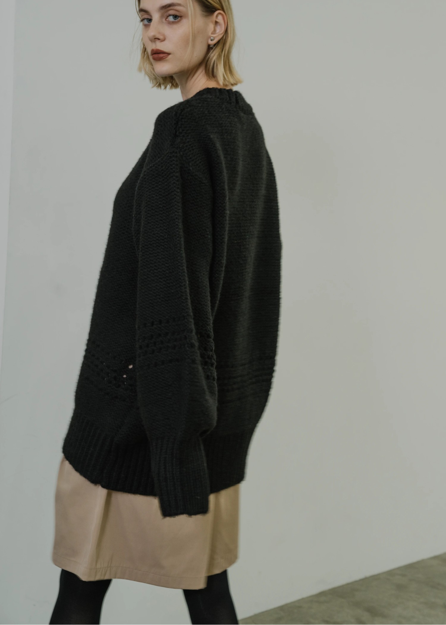 purl knitting openwork volume color knit