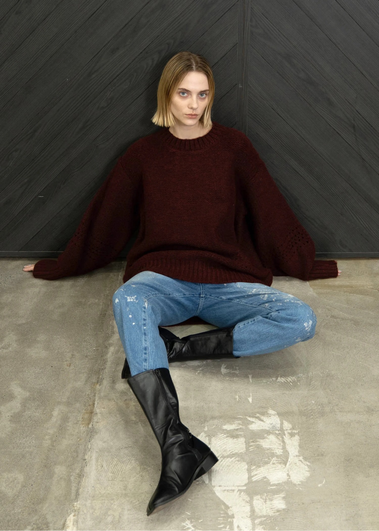 purl knitting openwork volume color knit