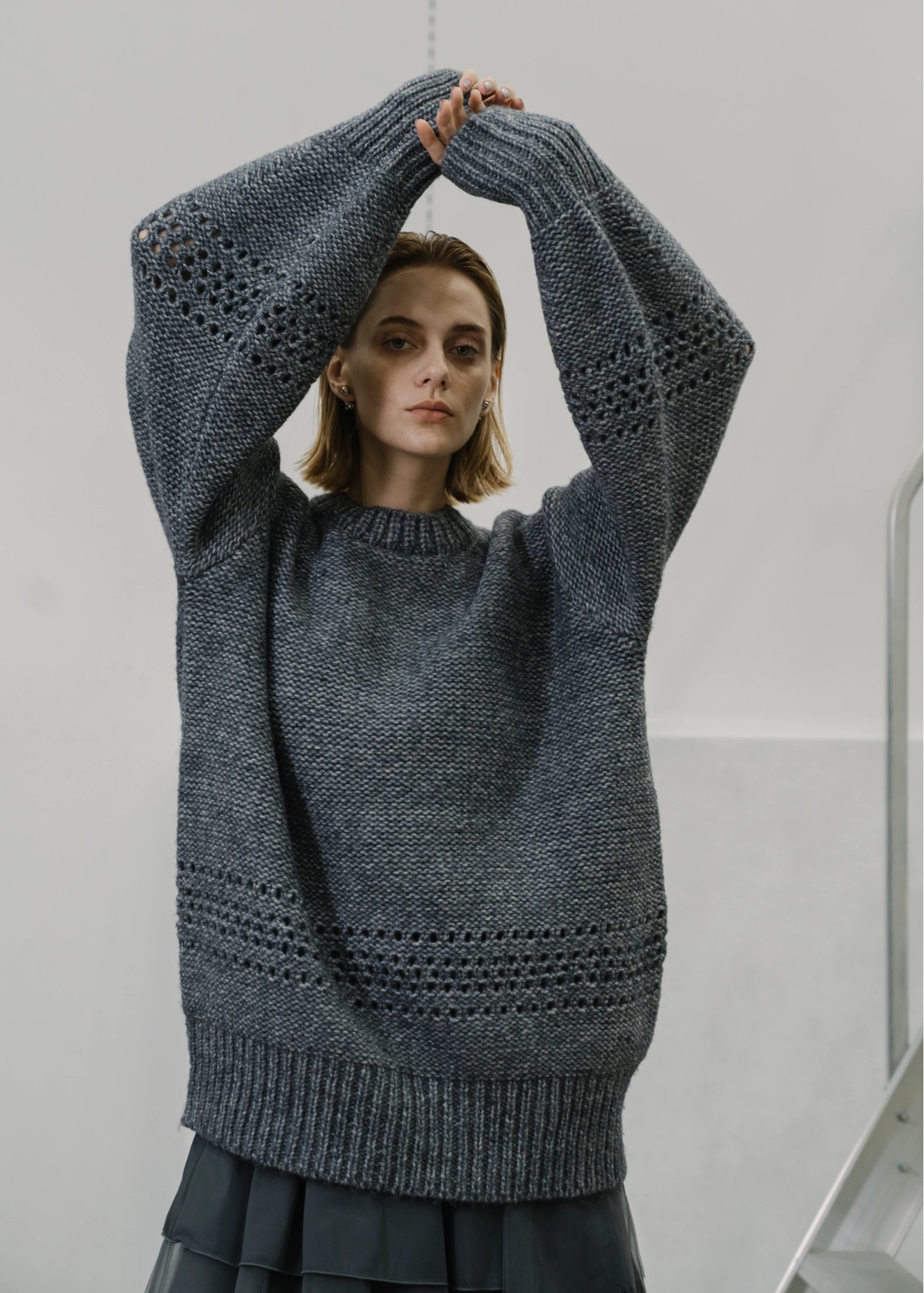 purl knitting openwork volume color knit