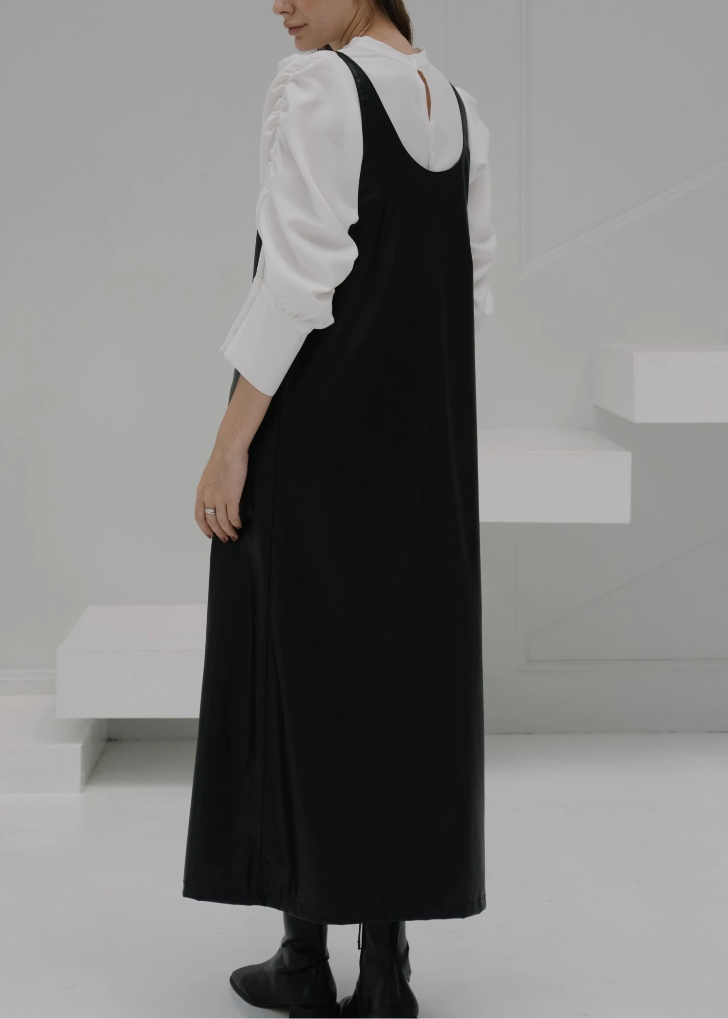 2way synthetic leather camisole OP