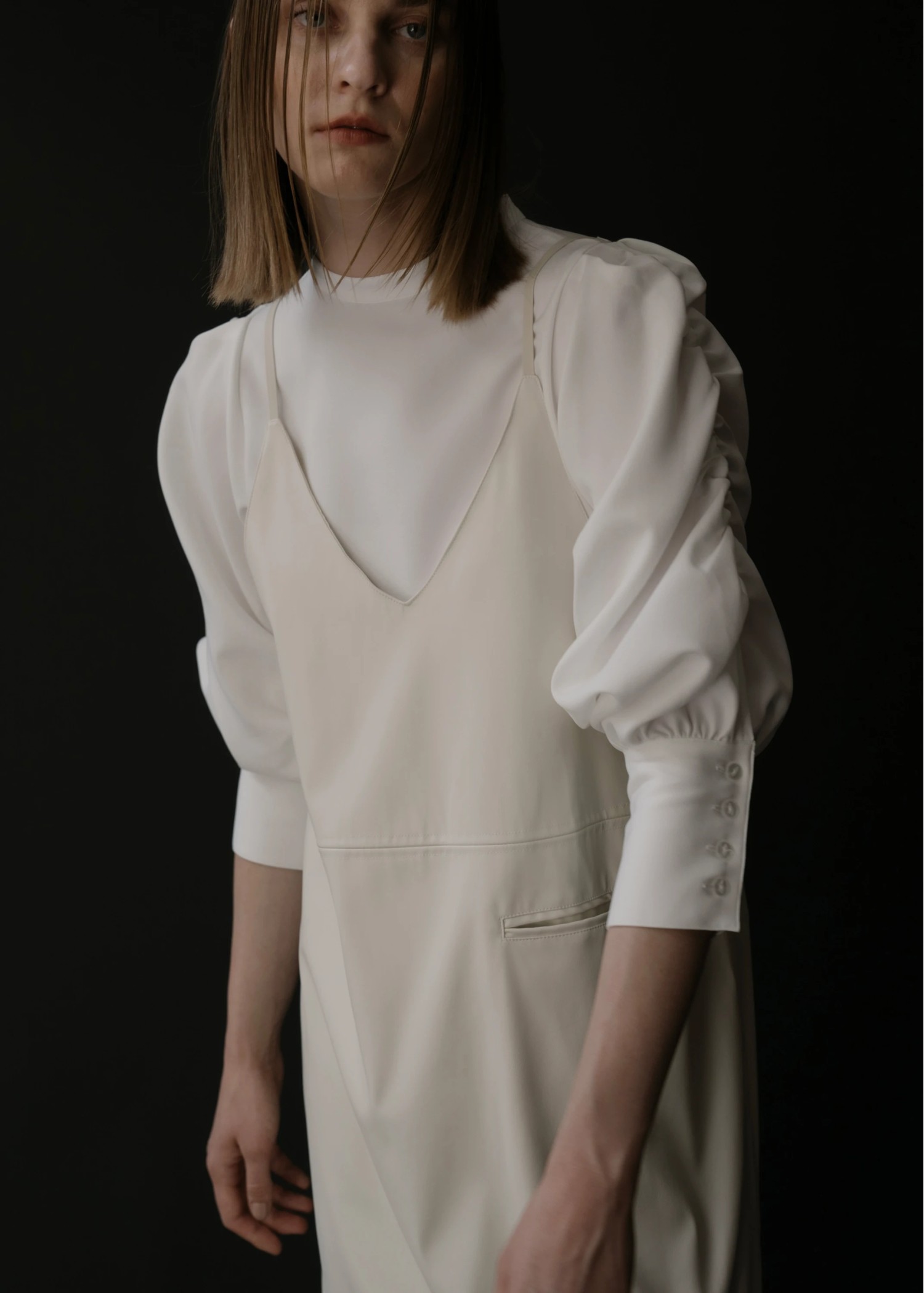 2way synthetic leather camisole OP