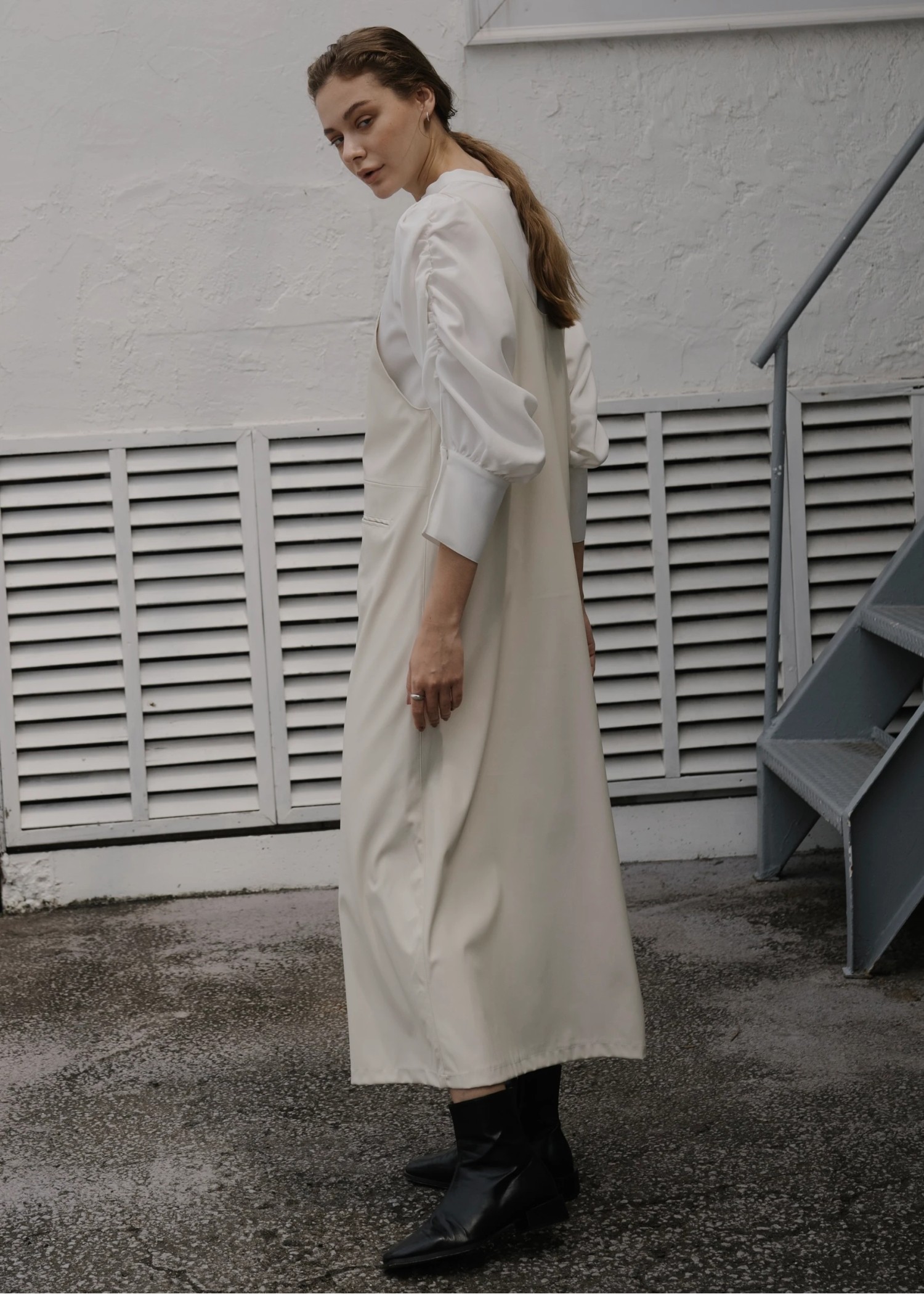 2way synthetic leather camisole OP