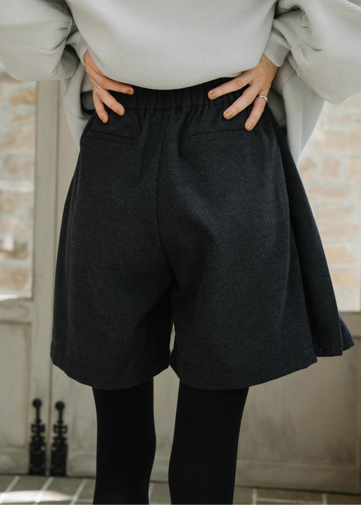 wrap pleats flannel skirt S/PT