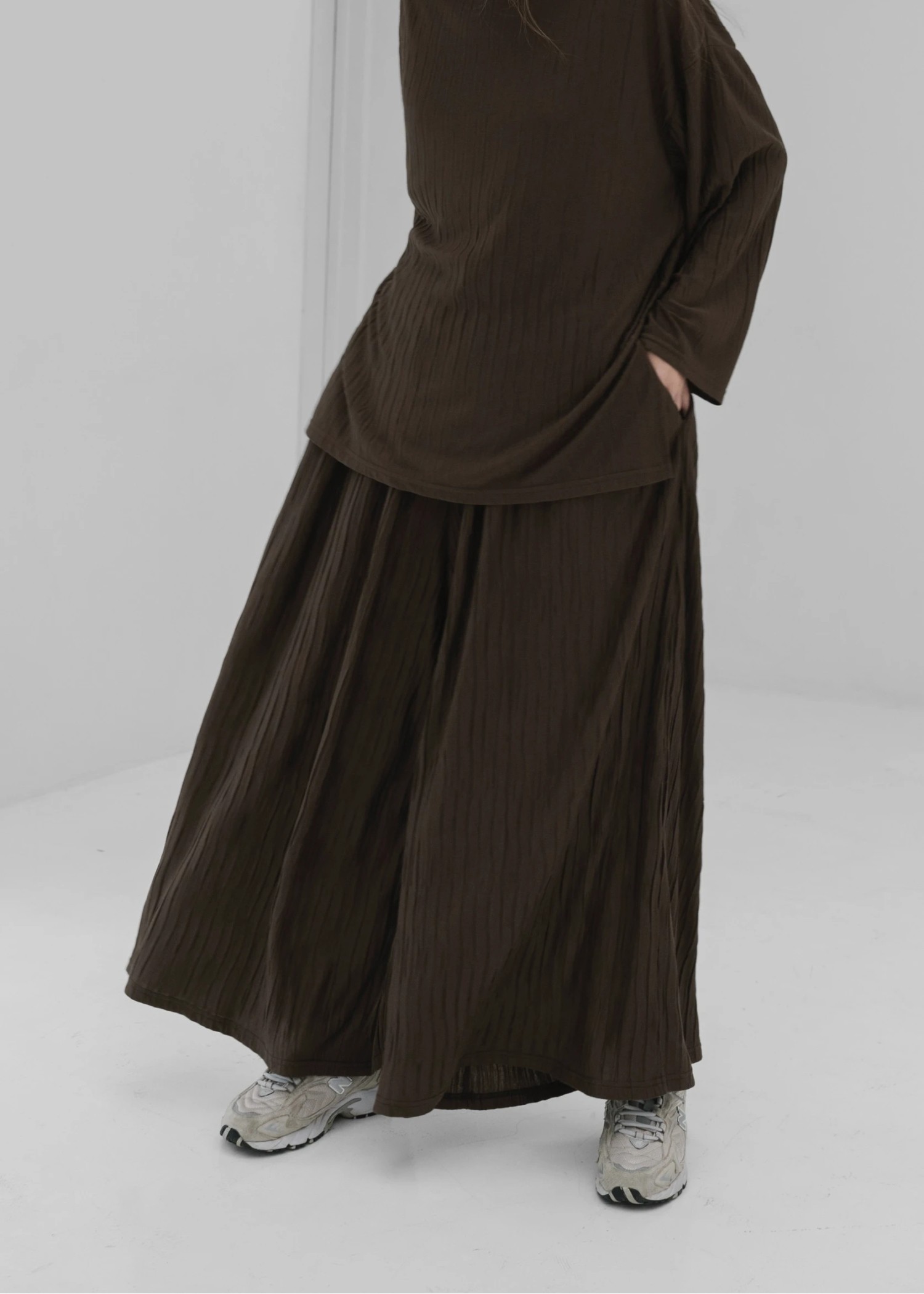 cut pleats wide flare PT