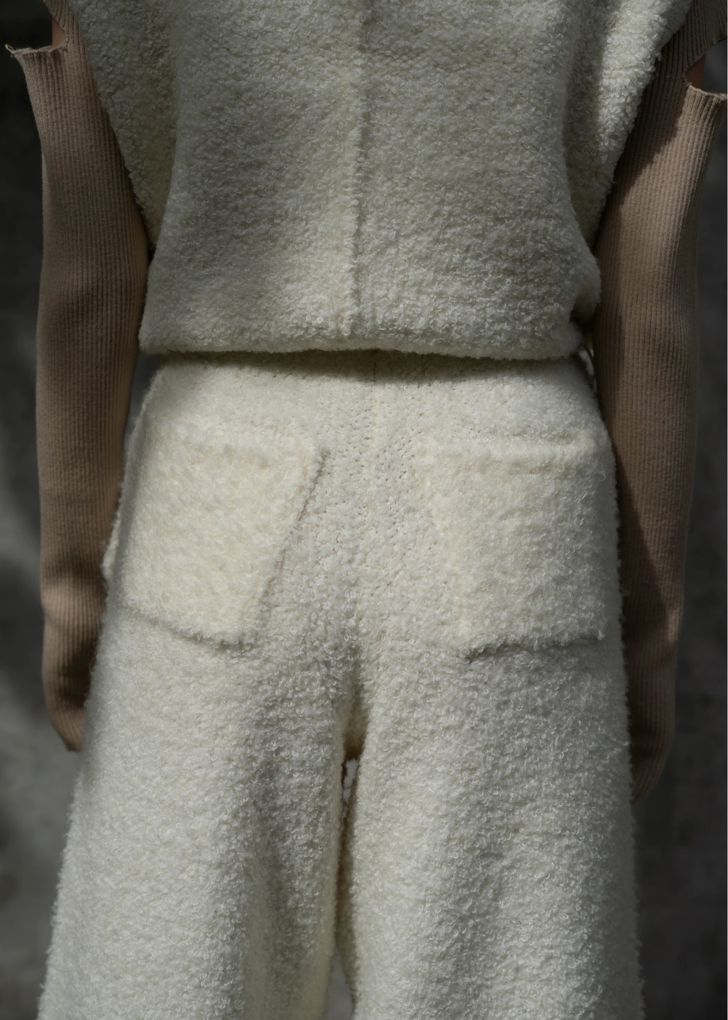 hem drawstring poodle yarn knit PT