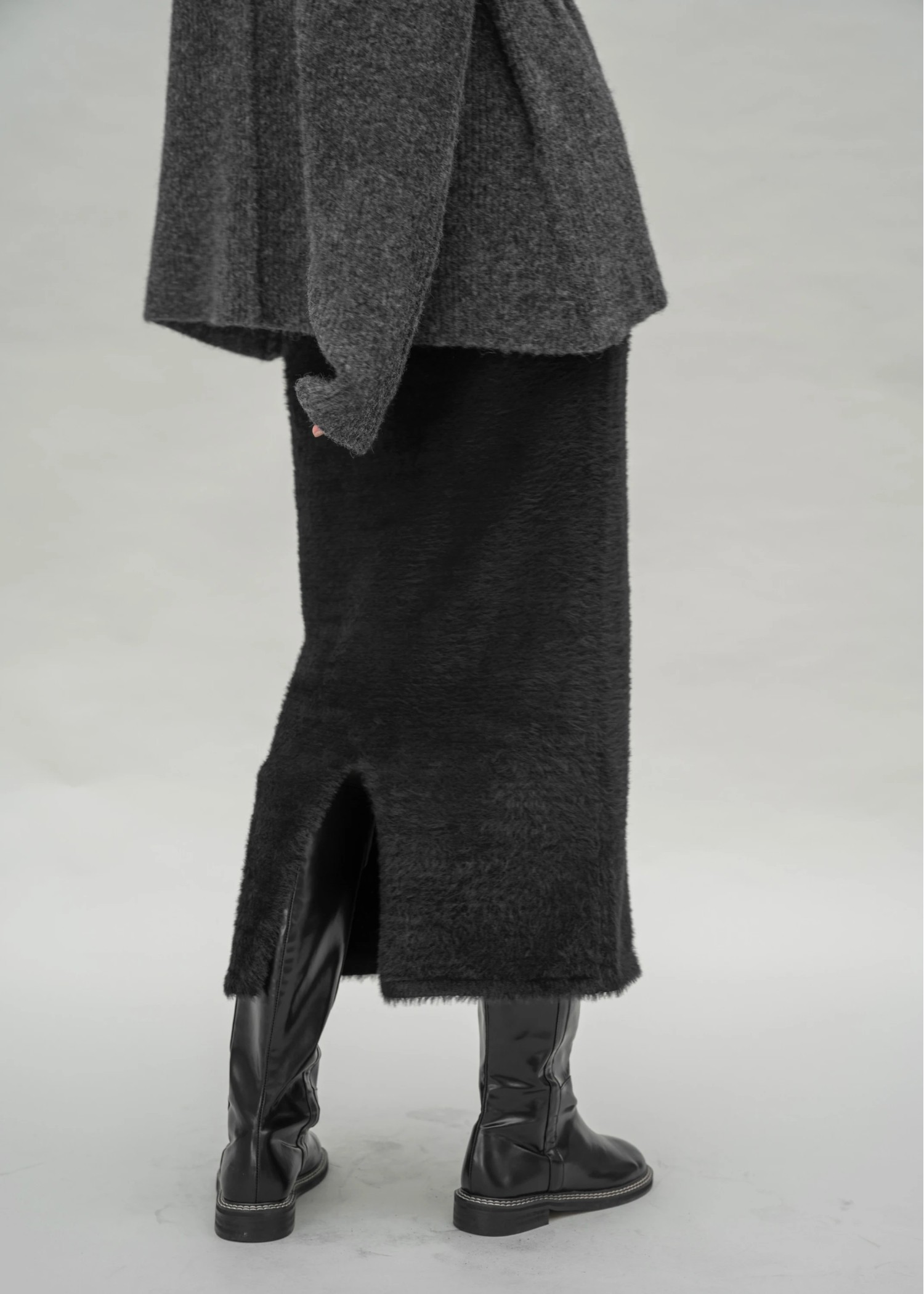 fluffy shaggy pencil knit SK