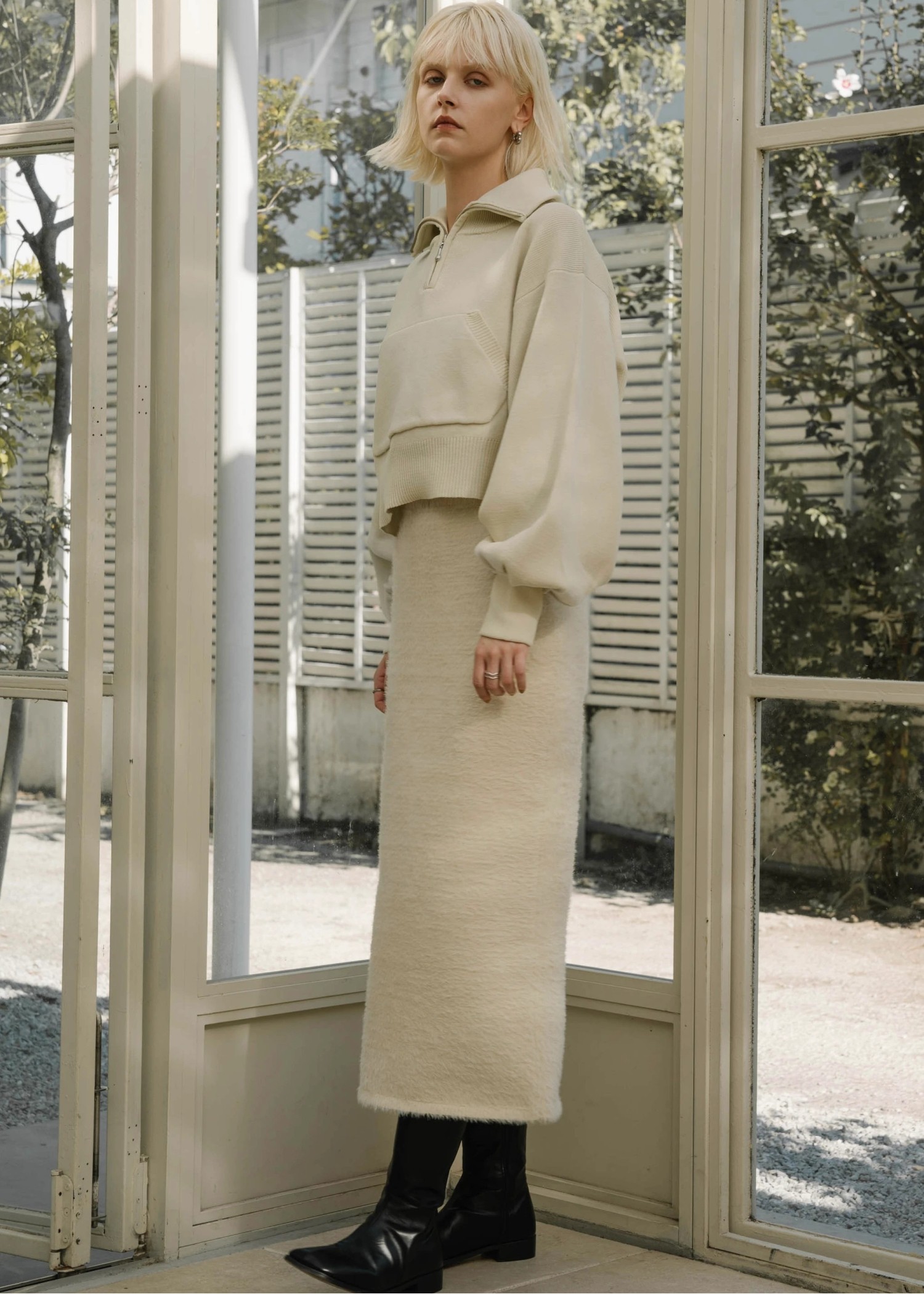 fluffy shaggy pencil knit SK