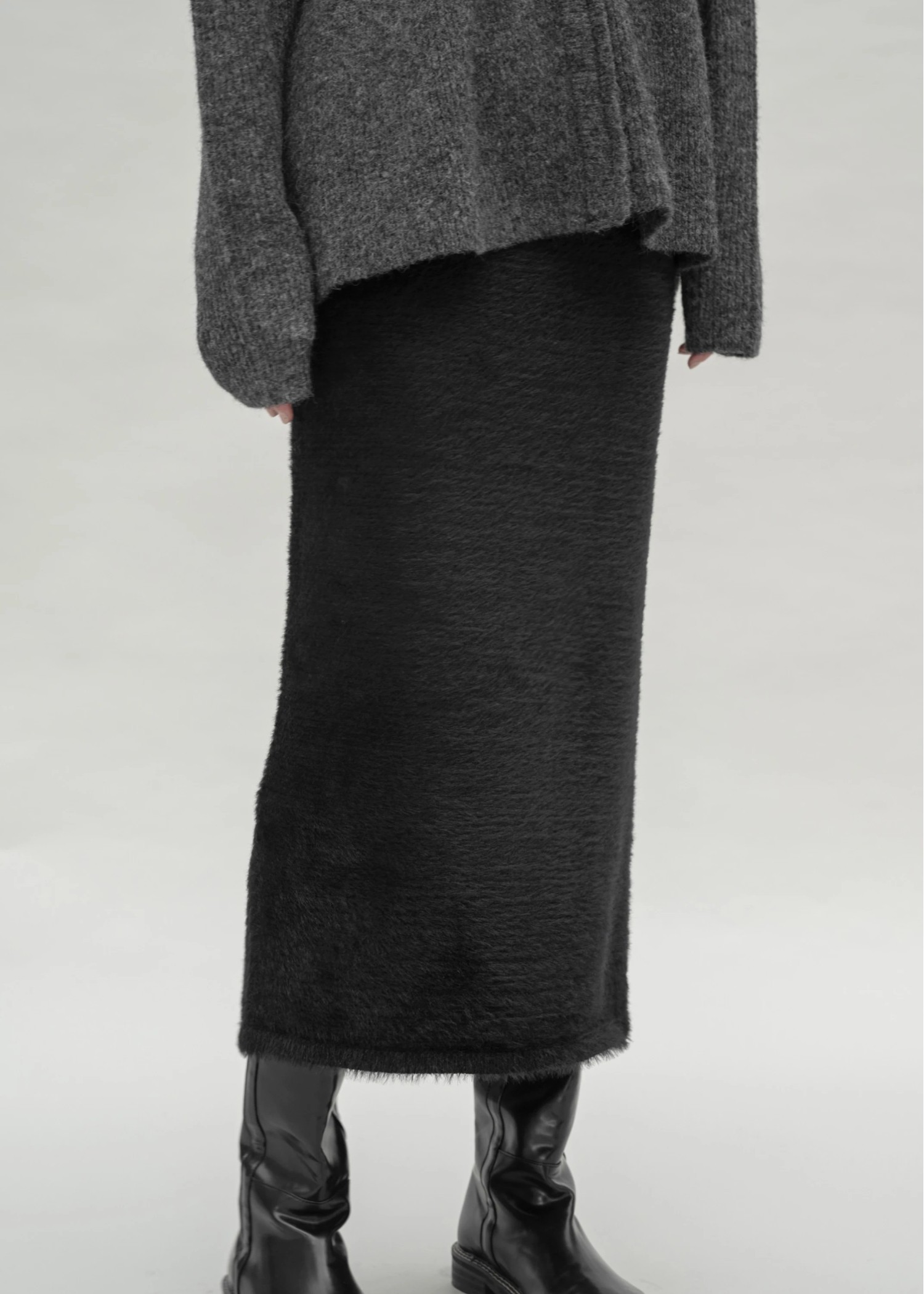 fluffy shaggy pencil knit SK