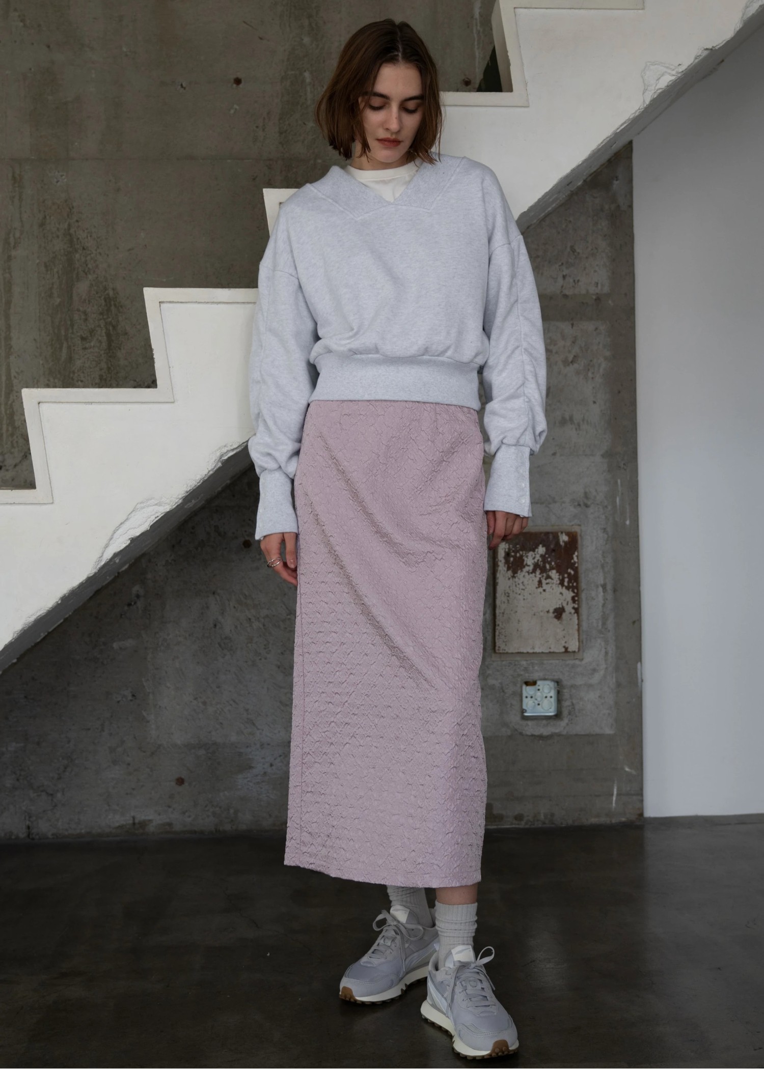 back slit jacquard tight SK