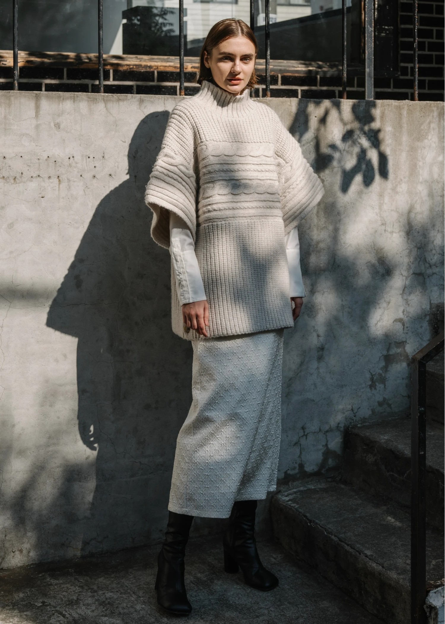 back slit jacquard tight SK