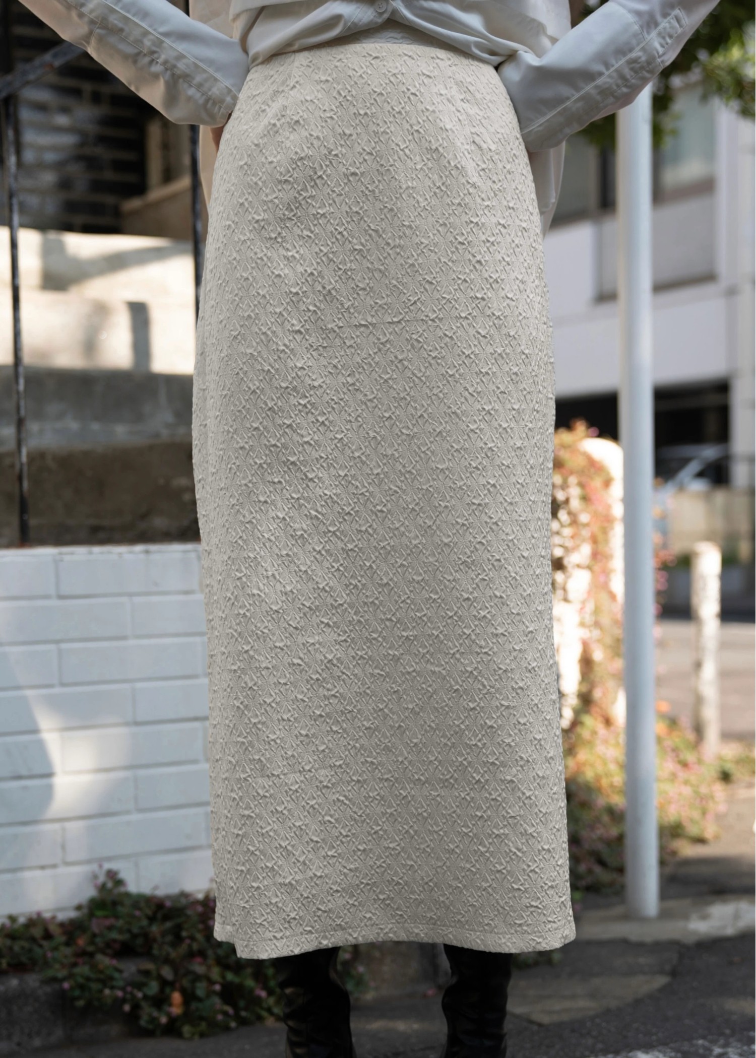 back slit jacquard tight SK