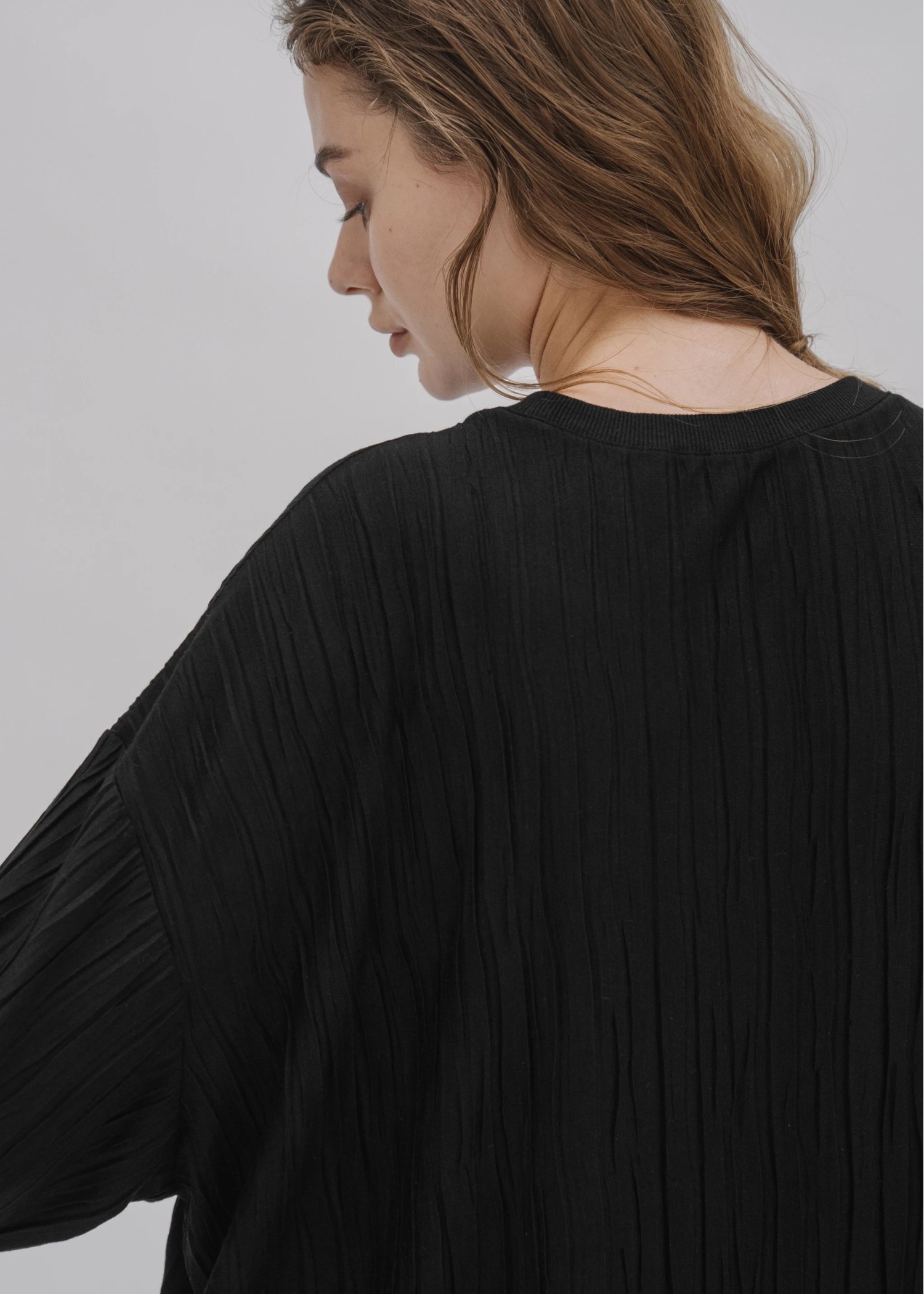 side cut pleats generous long T