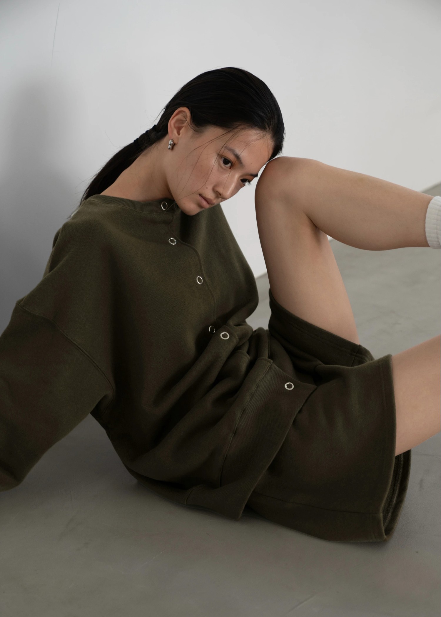 ring button long 3way sweat