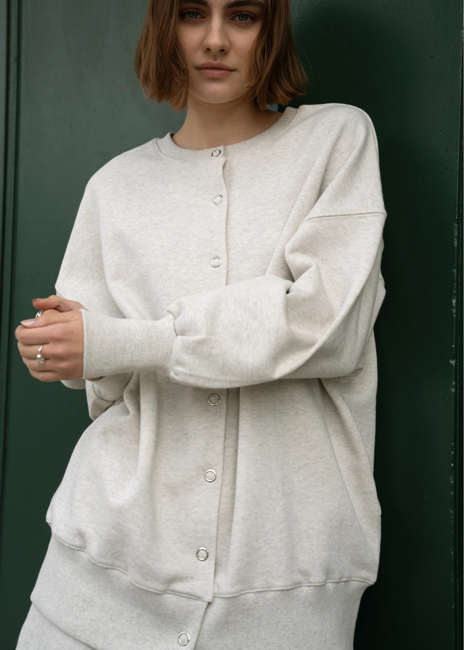 ring button long 3way sweat
