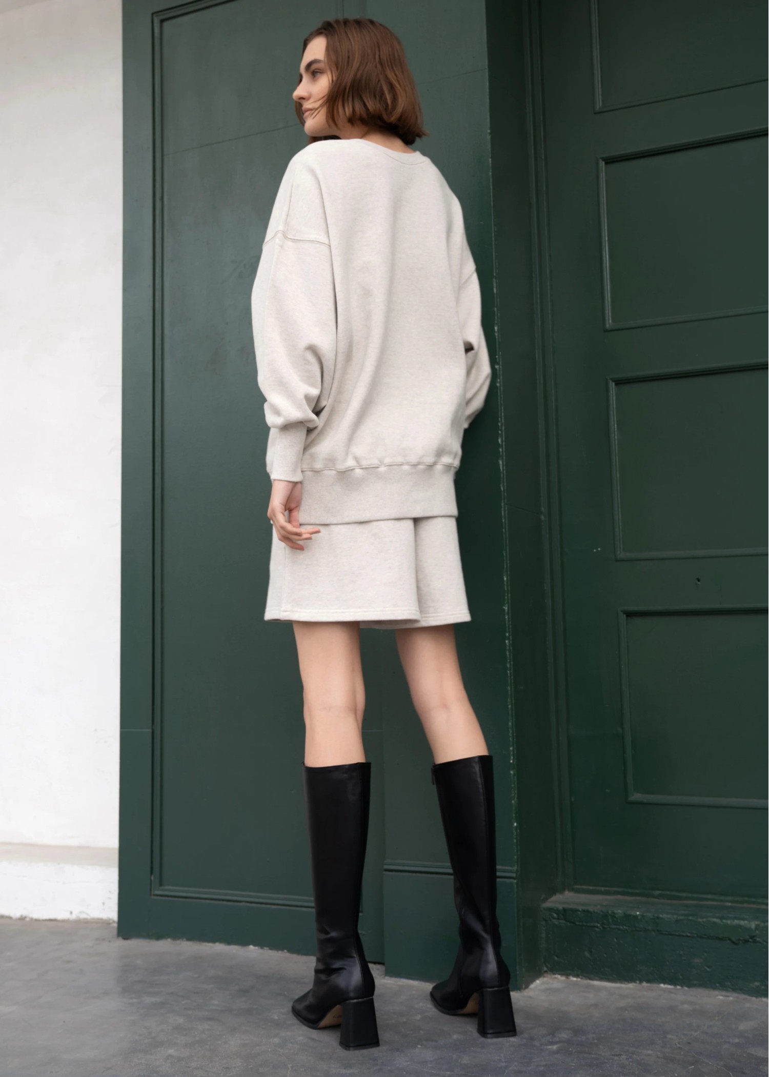 ring button long 3way sweat