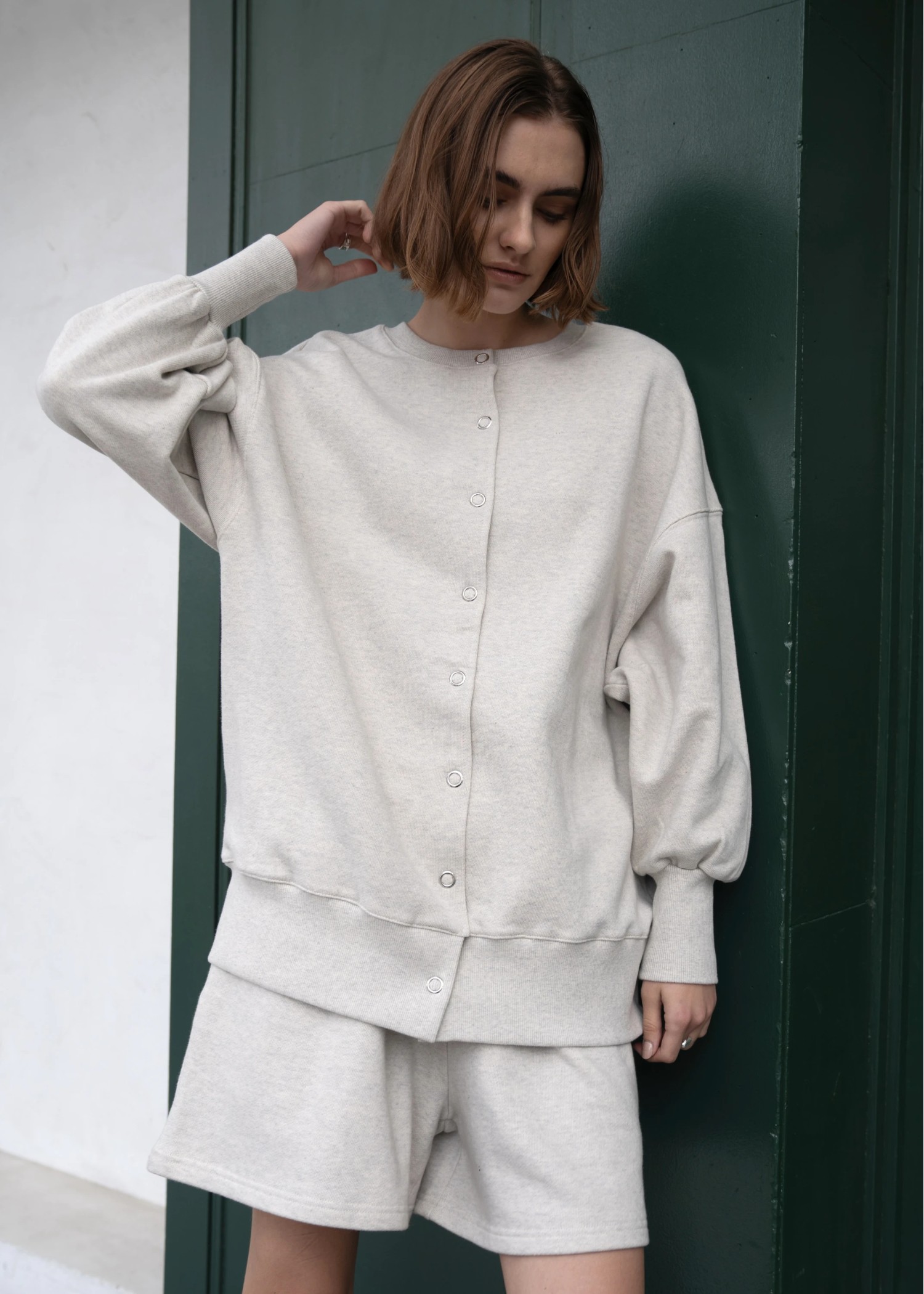ring button long 3way sweat