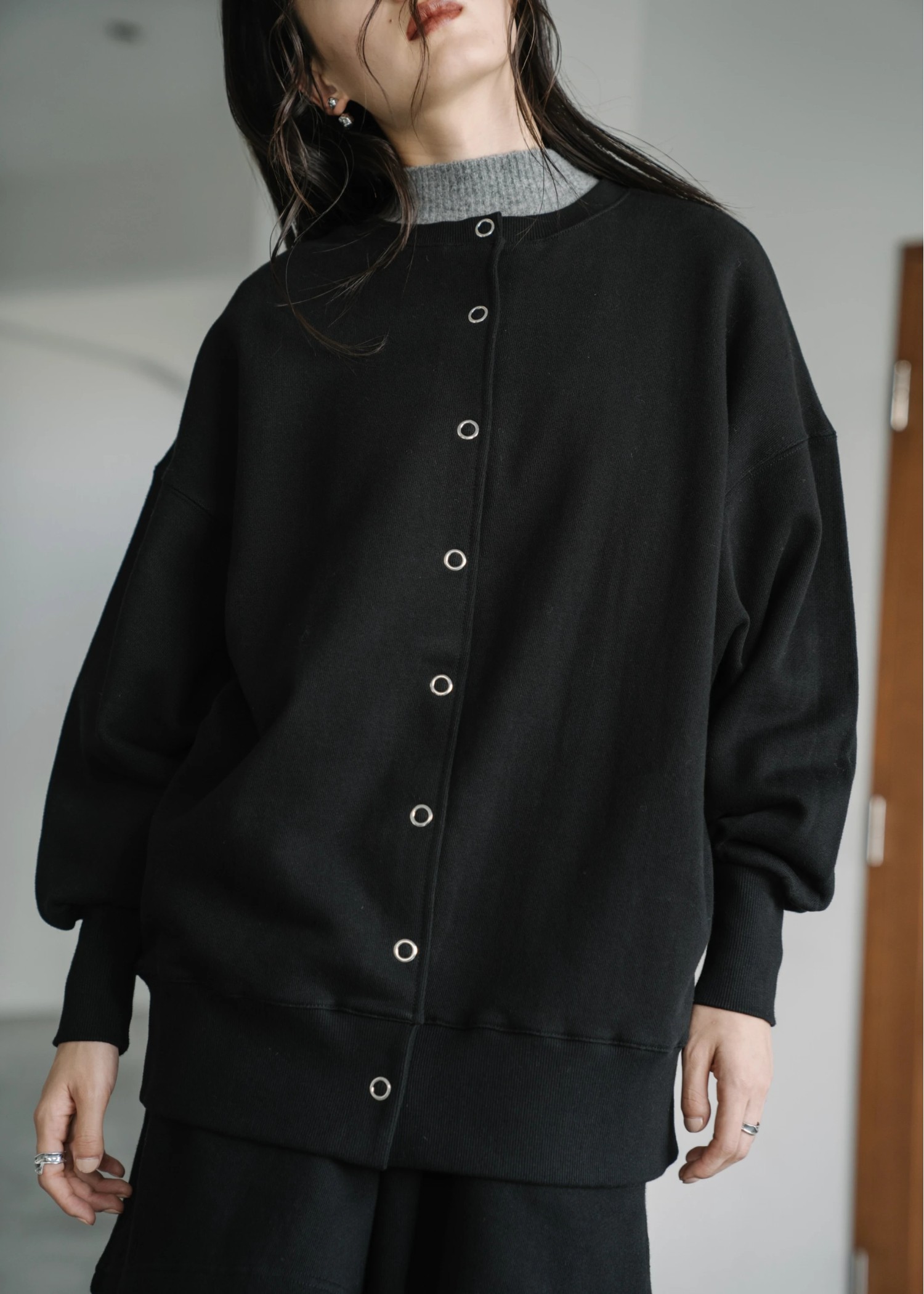 ring button long 3way sweat
