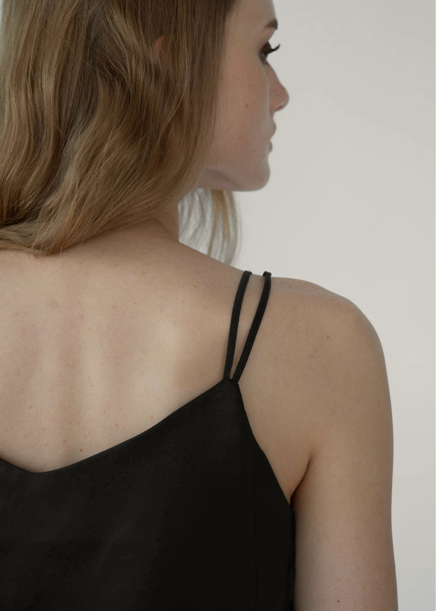 side step matte satin camisole