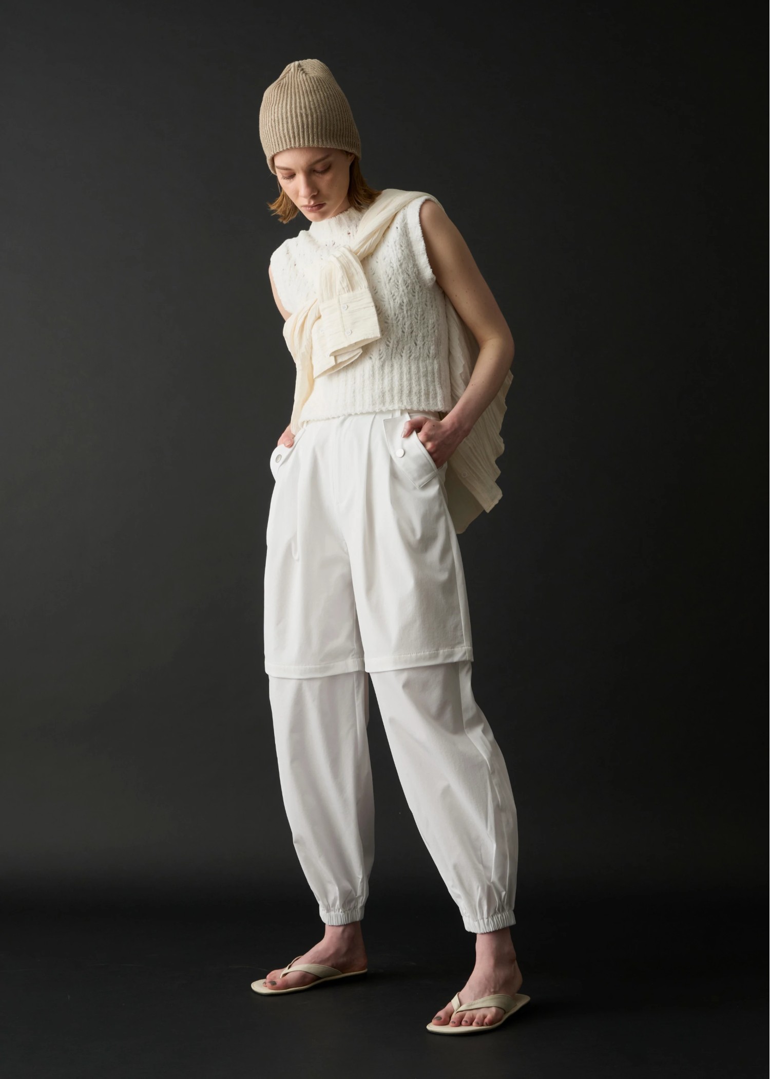 crochet sheer fancy knit vest