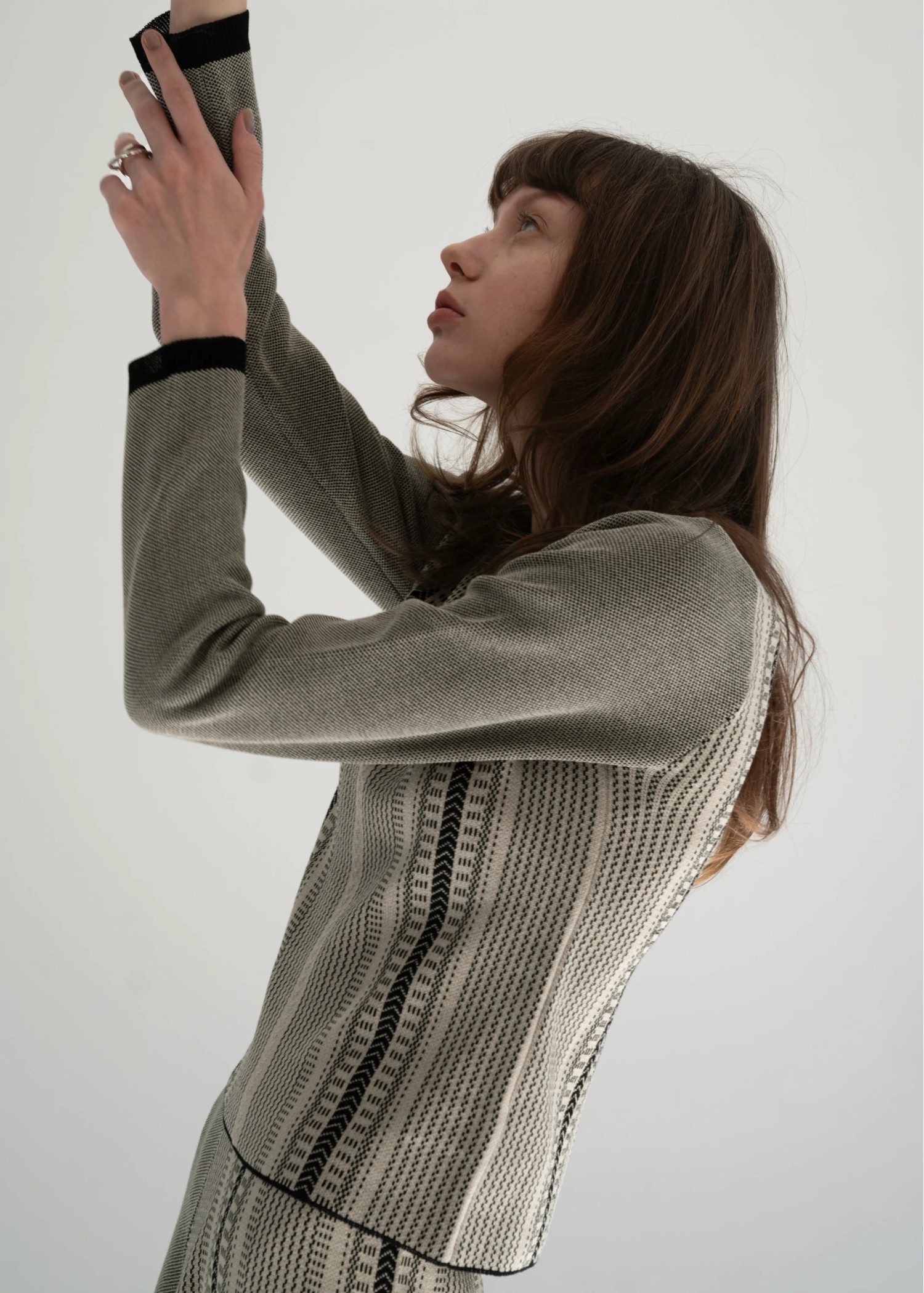 multi stripe jacquard knit