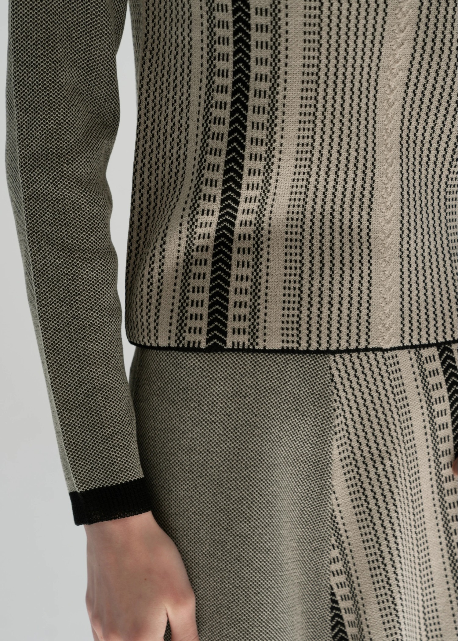 multi stripe jacquard knit