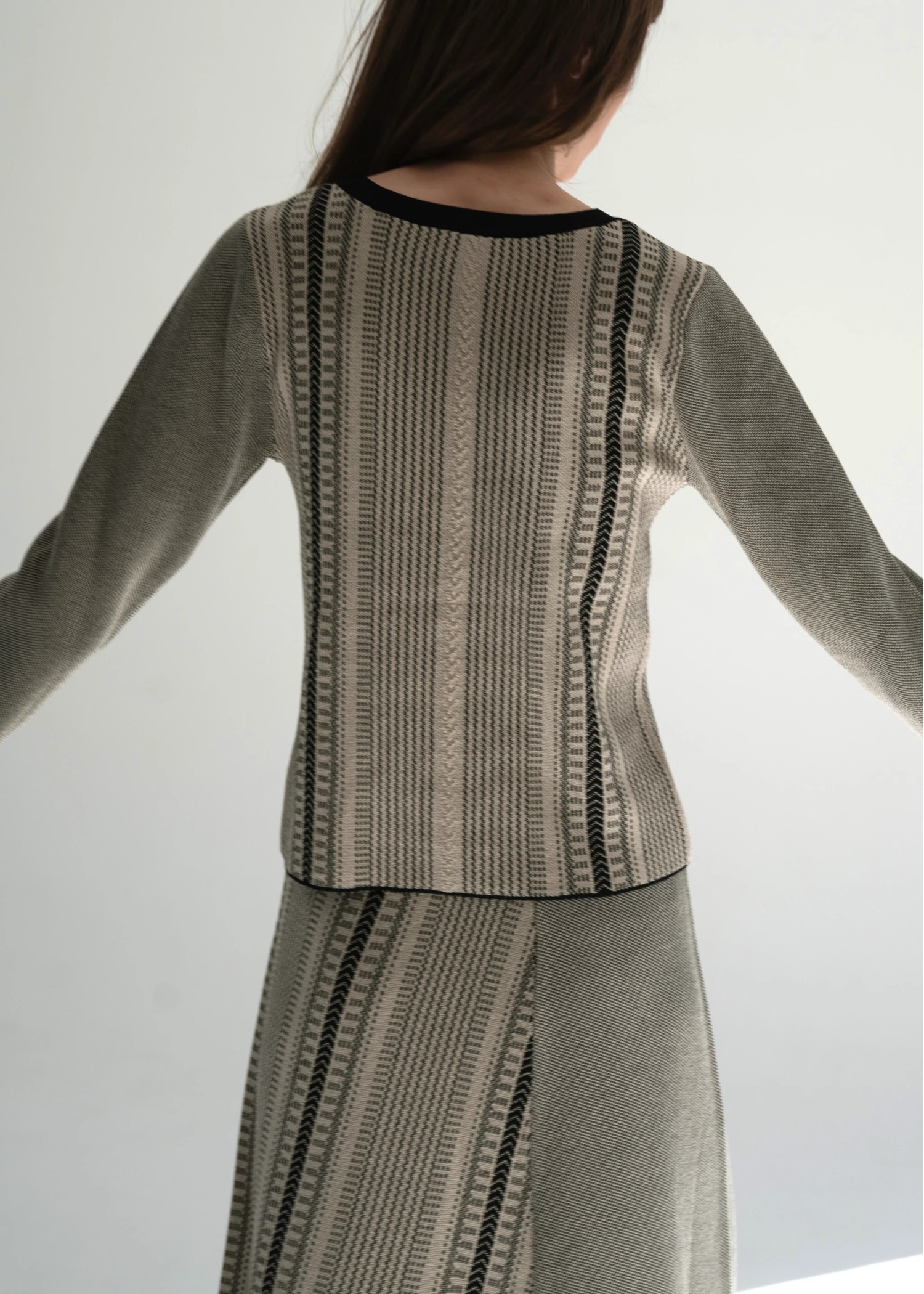 multi stripe jacquard knit