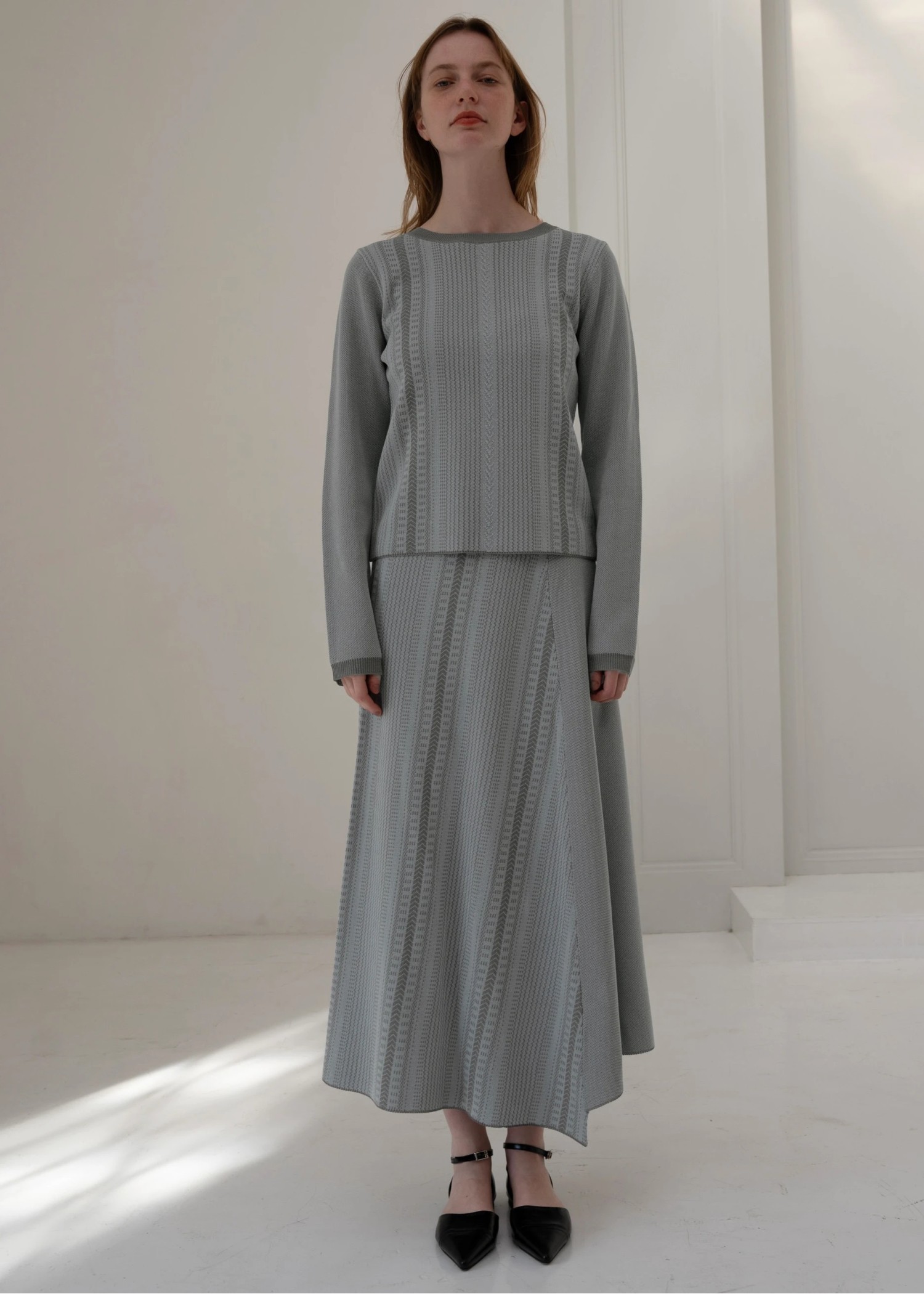 multi stripe jacquard knit