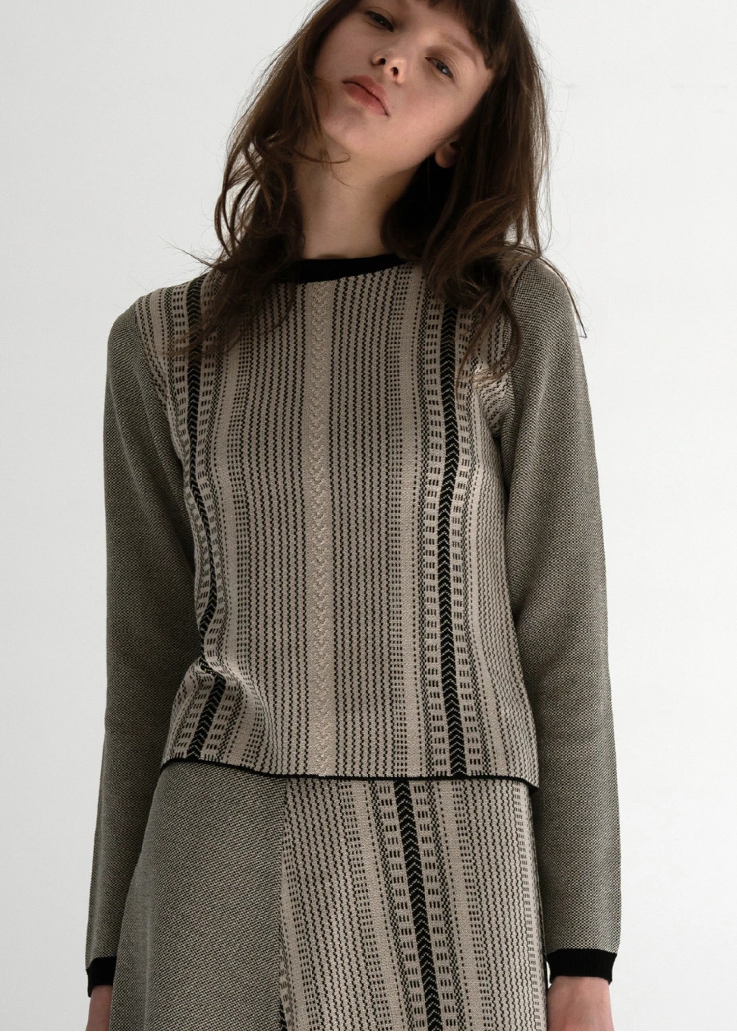 multi stripe jacquard knit