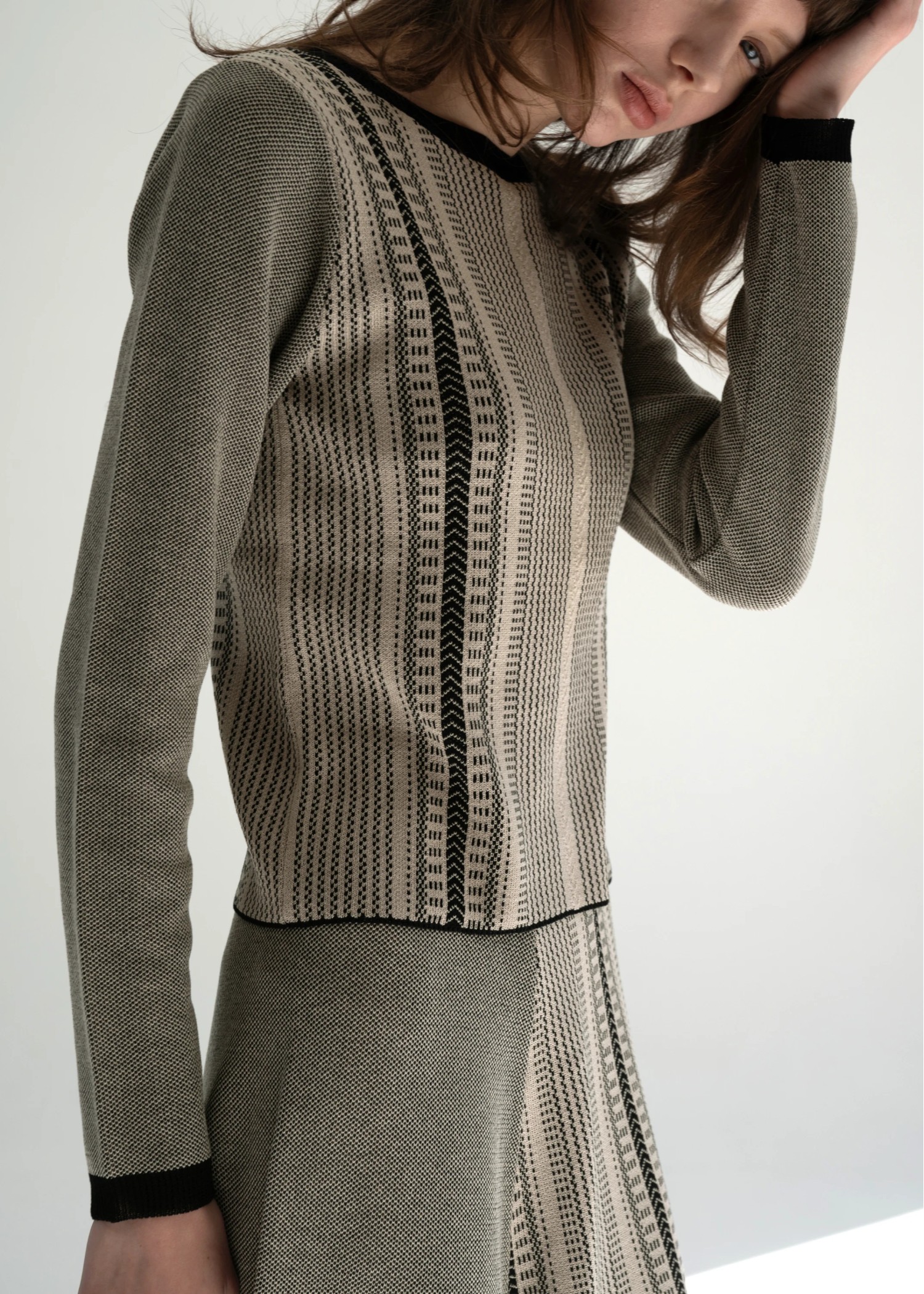 multi stripe jacquard knit