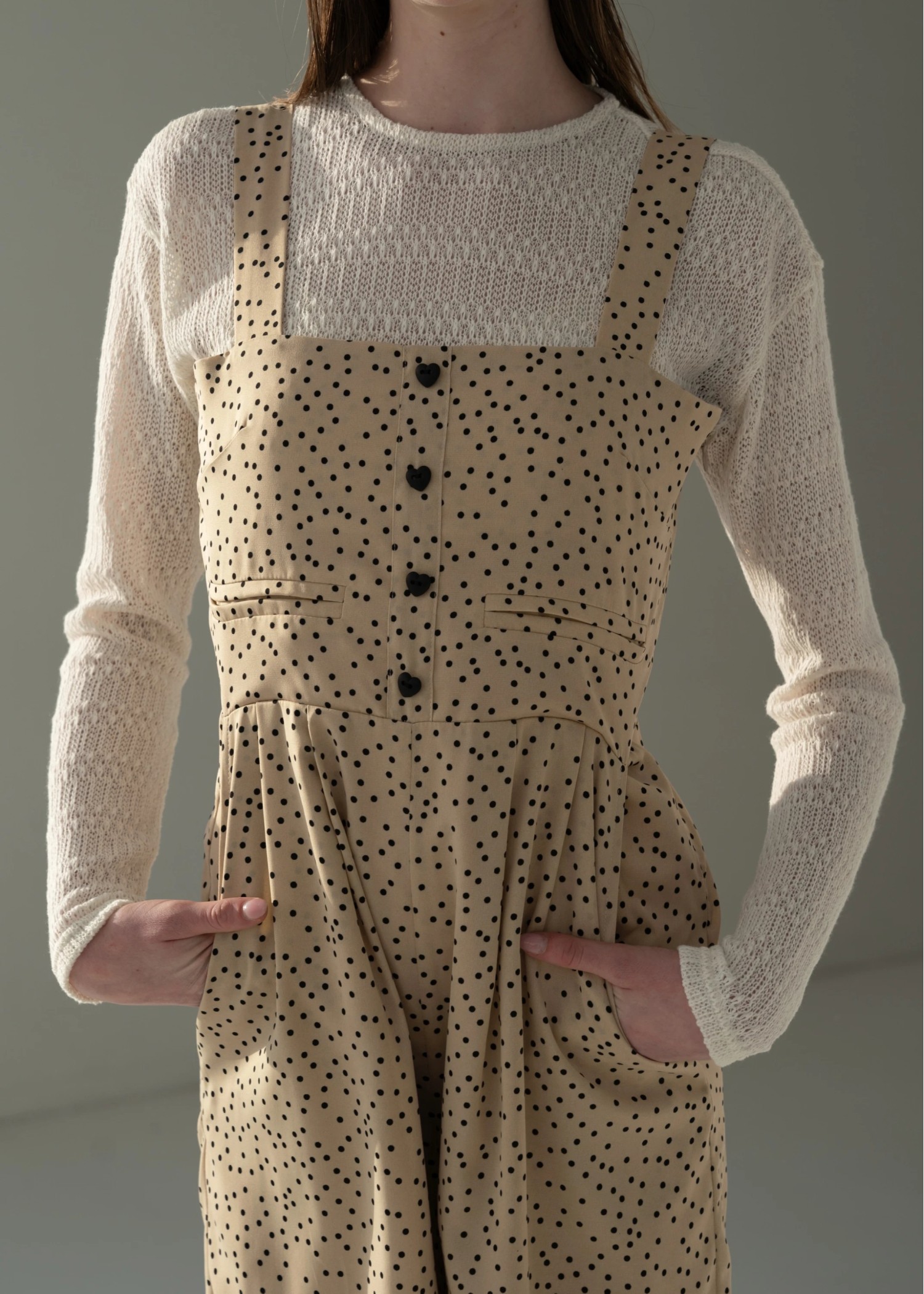 random dot heart button all-in-one