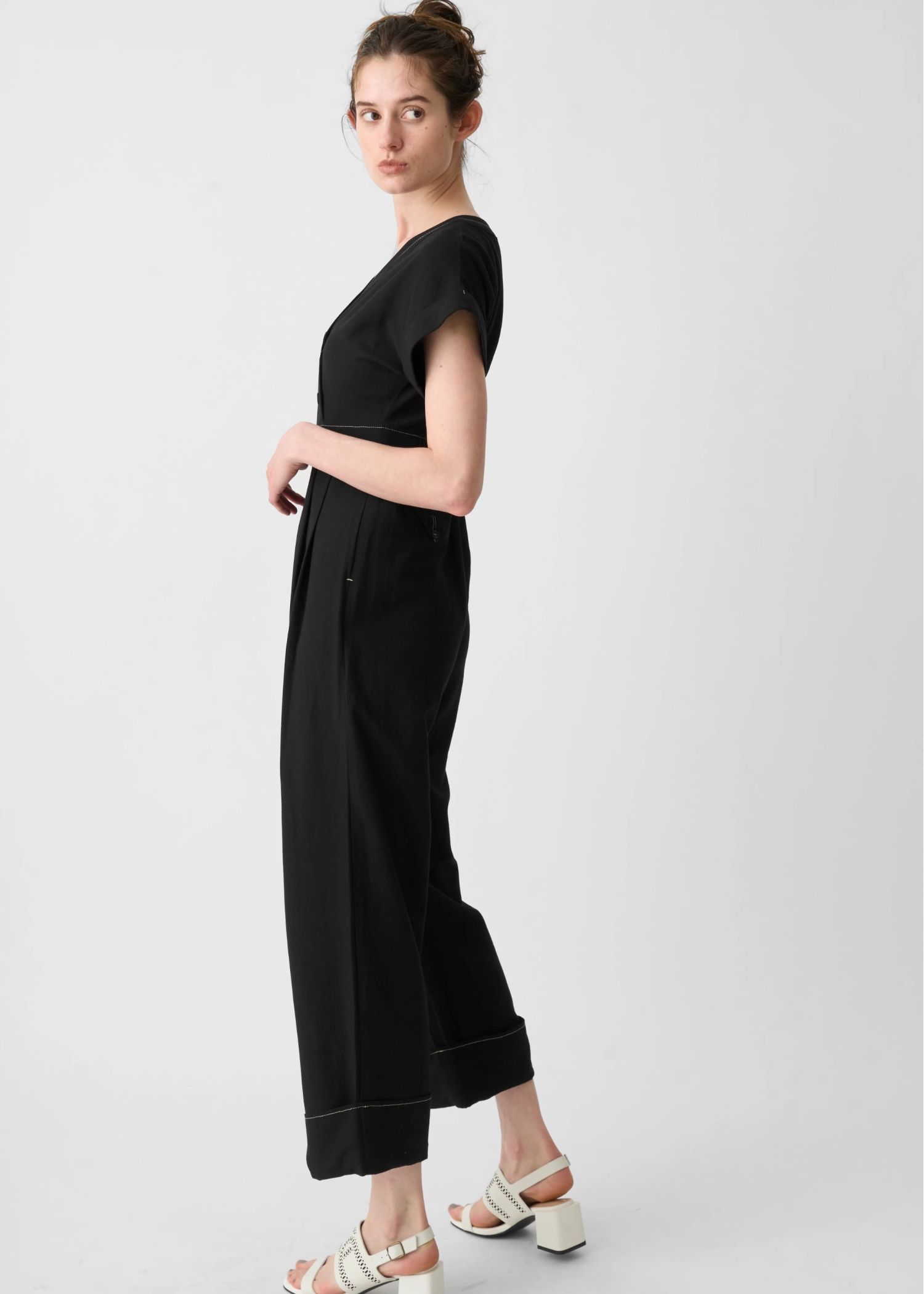 rollup linen kaftan all-in-one