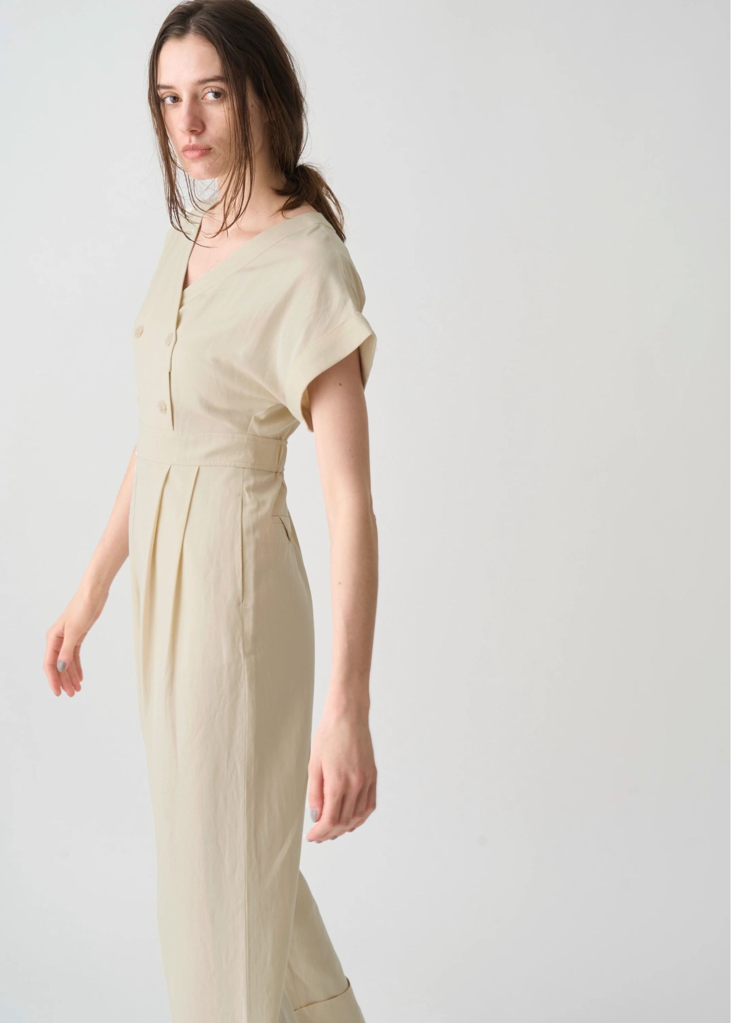 rollup linen kaftan all-in-one