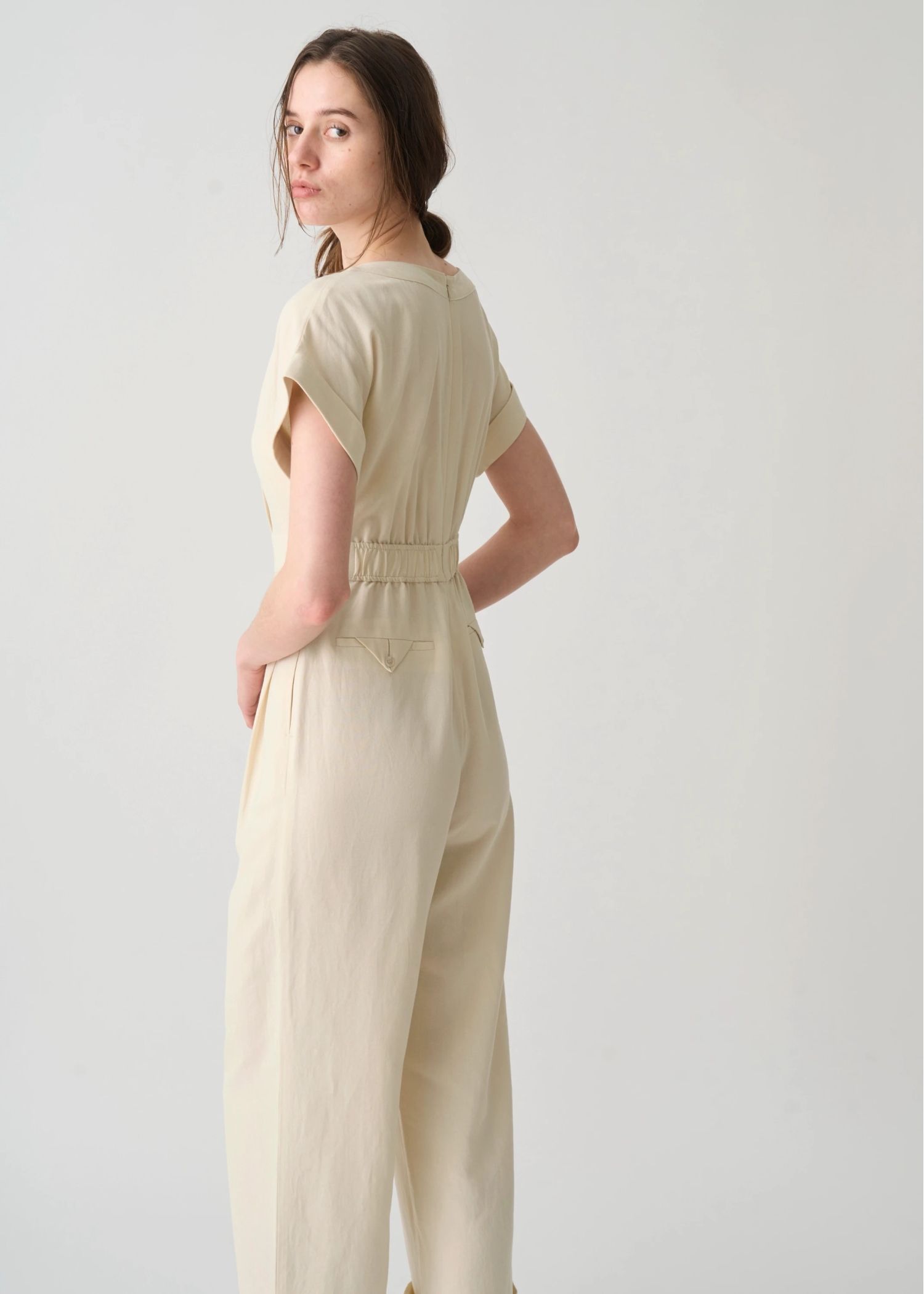 rollup linen kaftan all-in-one