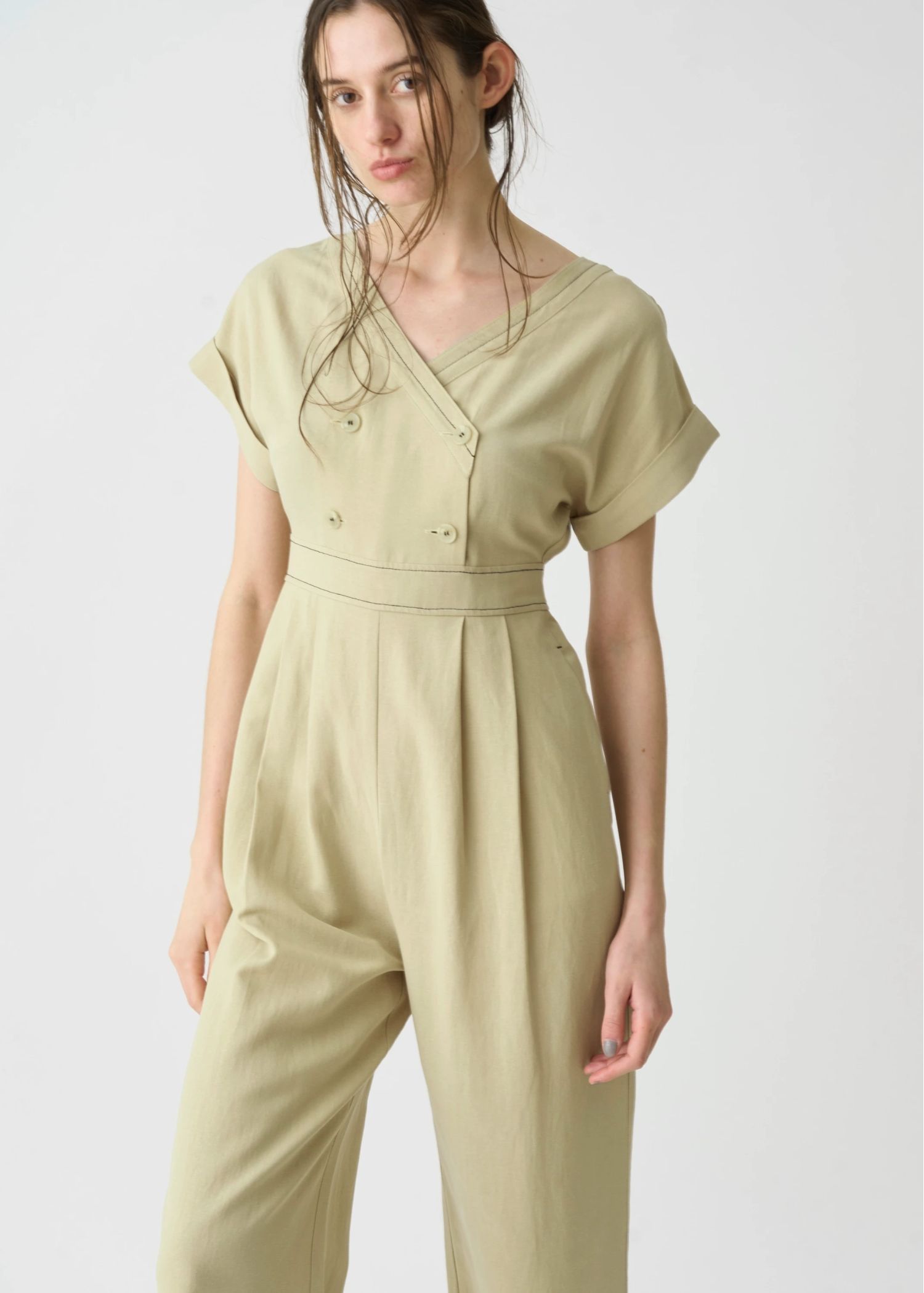 rollup linen kaftan all-in-one