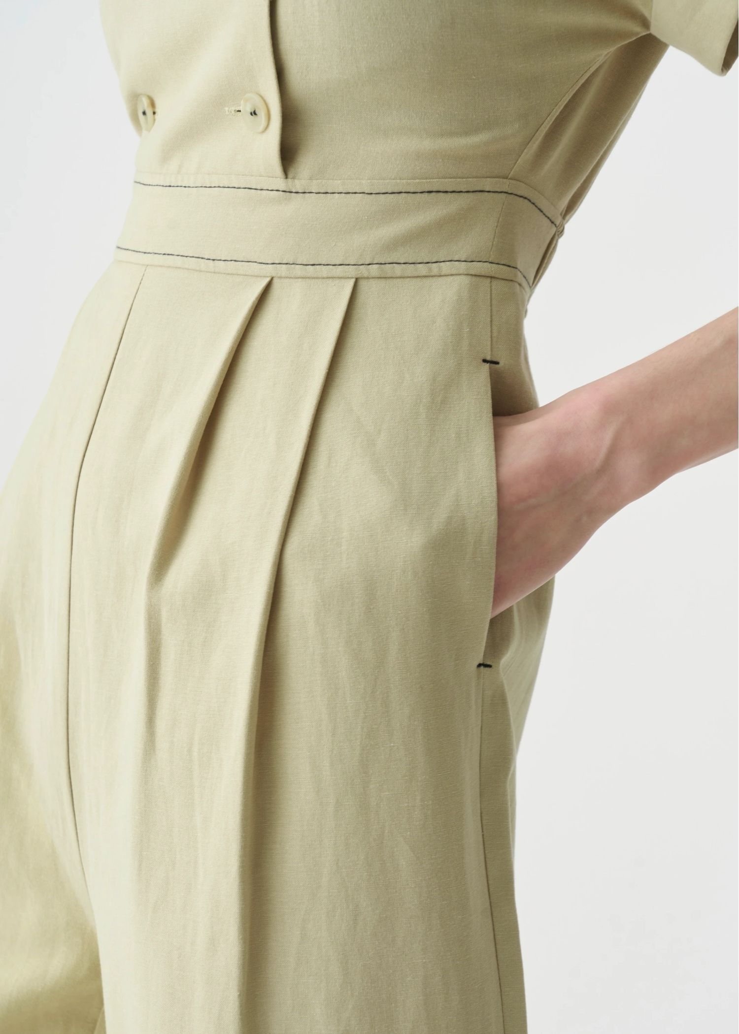 rollup linen kaftan all-in-one