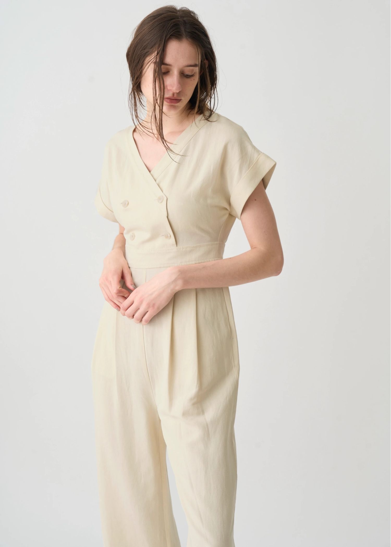rollup linen kaftan all-in-one