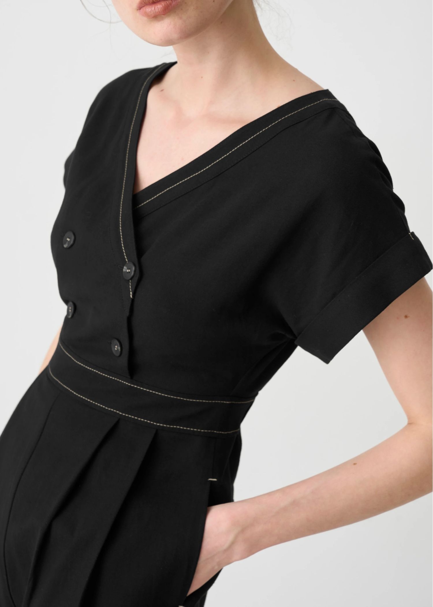 rollup linen kaftan all-in-one