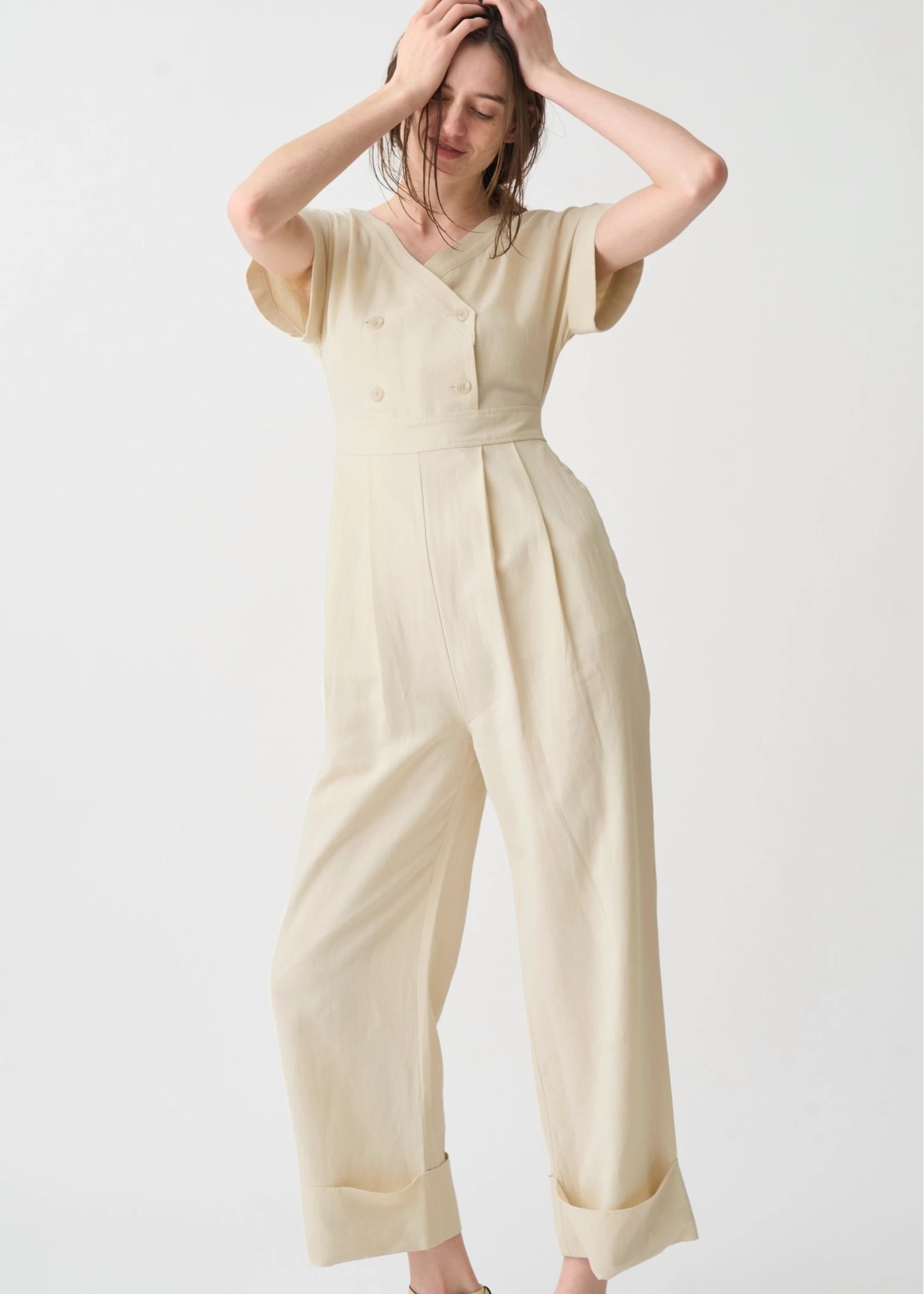 rollup linen kaftan all-in-one